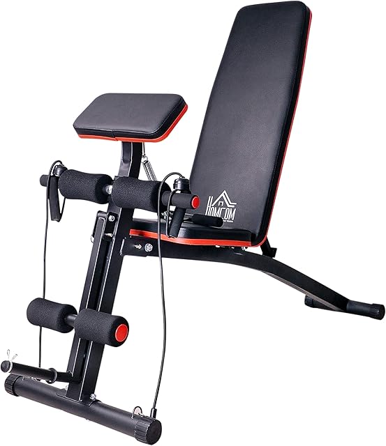 HOMCOM Foldable Adjustable Dumbbell Weight Lifting Sit Up Ab Bench Home Training Gym Incline Multiuse Workout Exercise Fitness