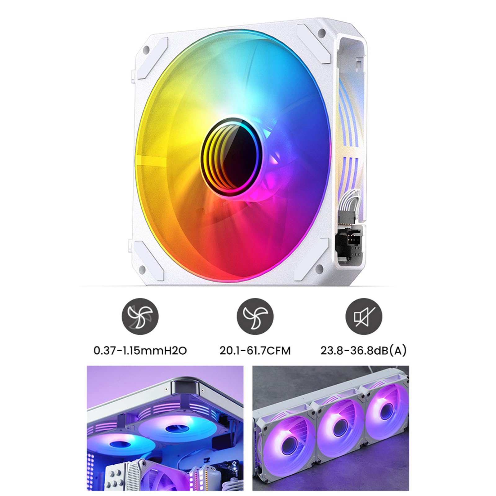 Computergehäuse Lüfter, 120 mm ARGB Lüfter für Computergehäuse, Sync, CPU Kühler, Kühler, buntes Gehäuse, 5 V, 3-polig, PWM