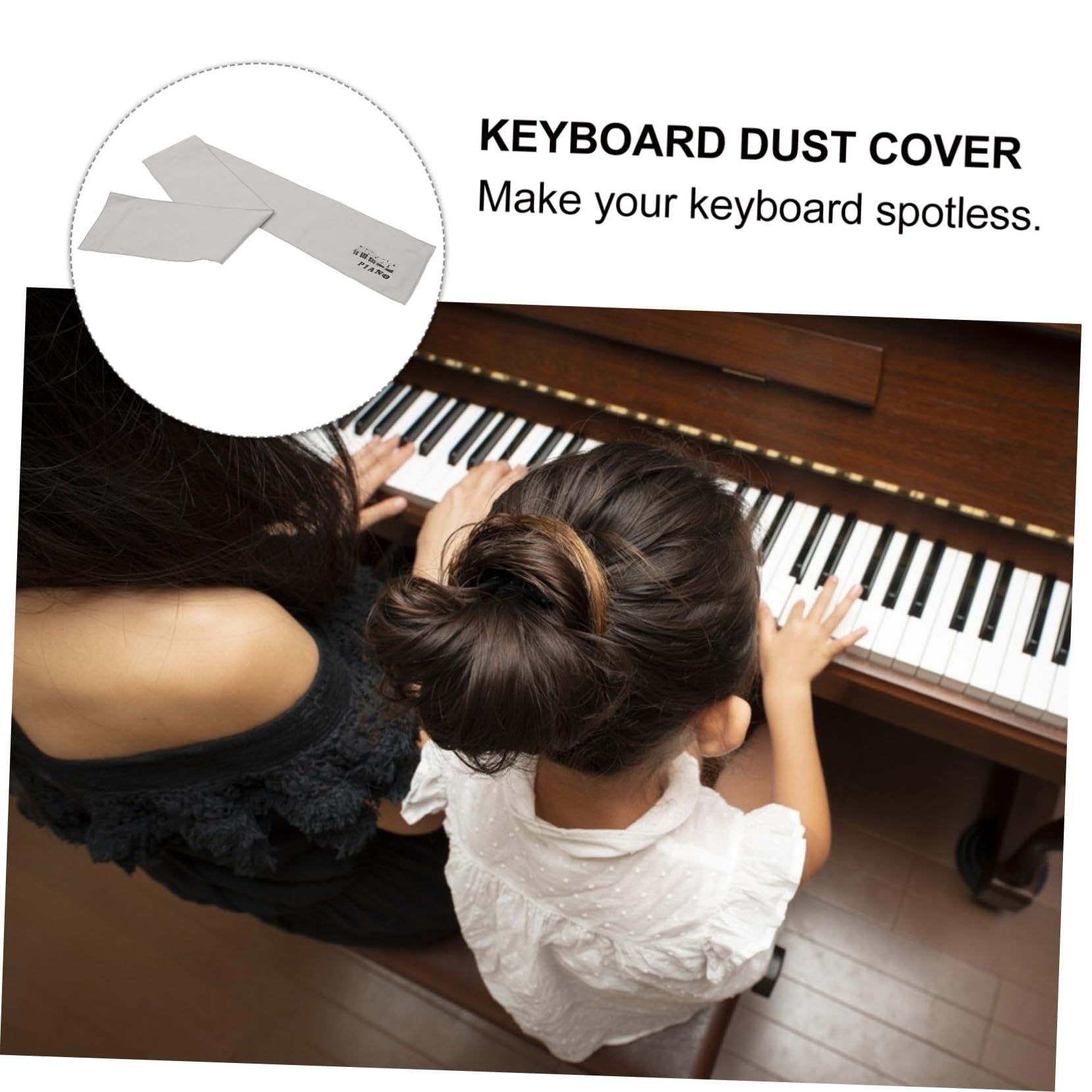 Abaodam Copertura per Tastiera di Pianoforte Tasti in Microfibra Lavabile Copertura Protettiva per Pianoforte Digitale