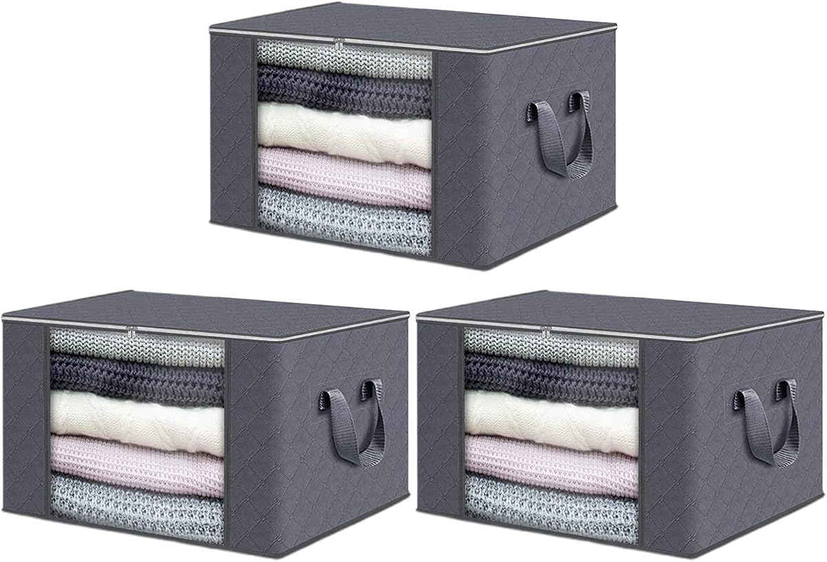 Bolsas de almacenamiento para mantas, con ventana transparente - Bolsa de almacenamiento para edredón | para lavandería, dormitorio, baño, dormitorio, despensa, viajes