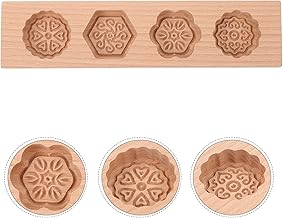 Hemoton Molde de bolo tradicional chinês de madeira para prensa de bolo, molde de assar para muffin, biscoitos, torta de abóbora