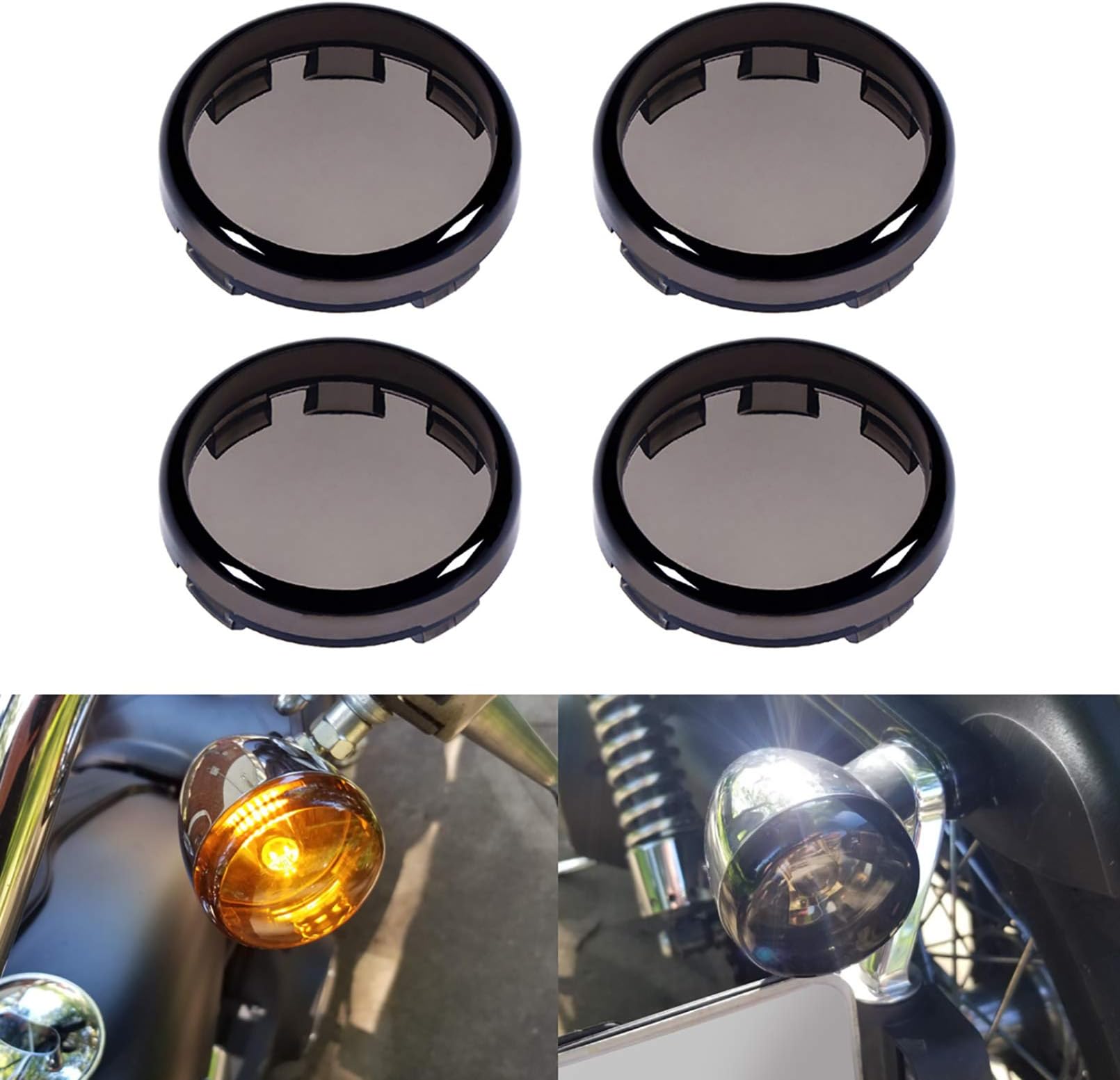 Smoke Turn Signal Lens Cover Compatible with Harley