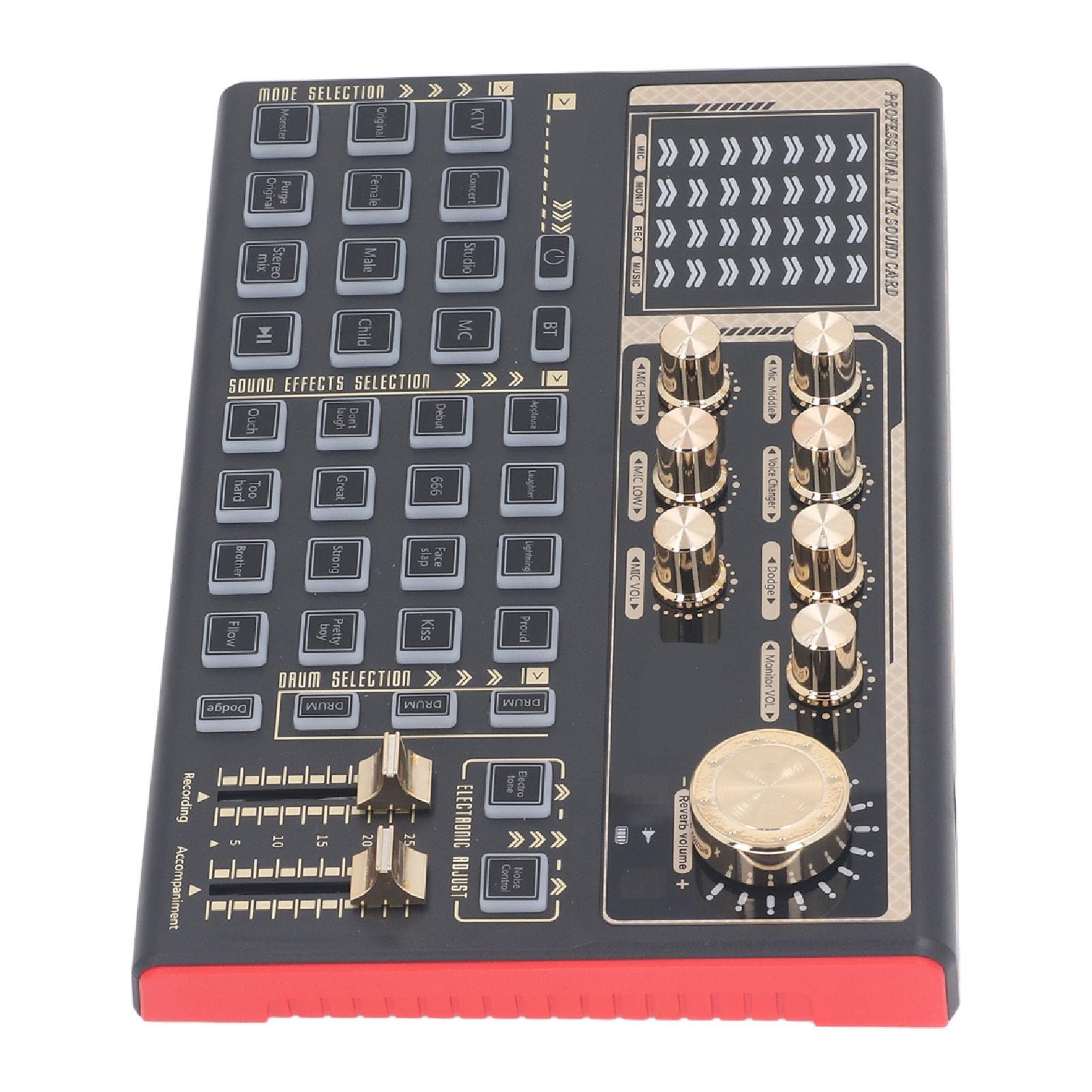 Scheda Audio Dal, Mixer Audio Portatile in ABS con Vocale per Streaming e Karaoke, Ingressi Multipli Ed Effetti in Tempo Reale