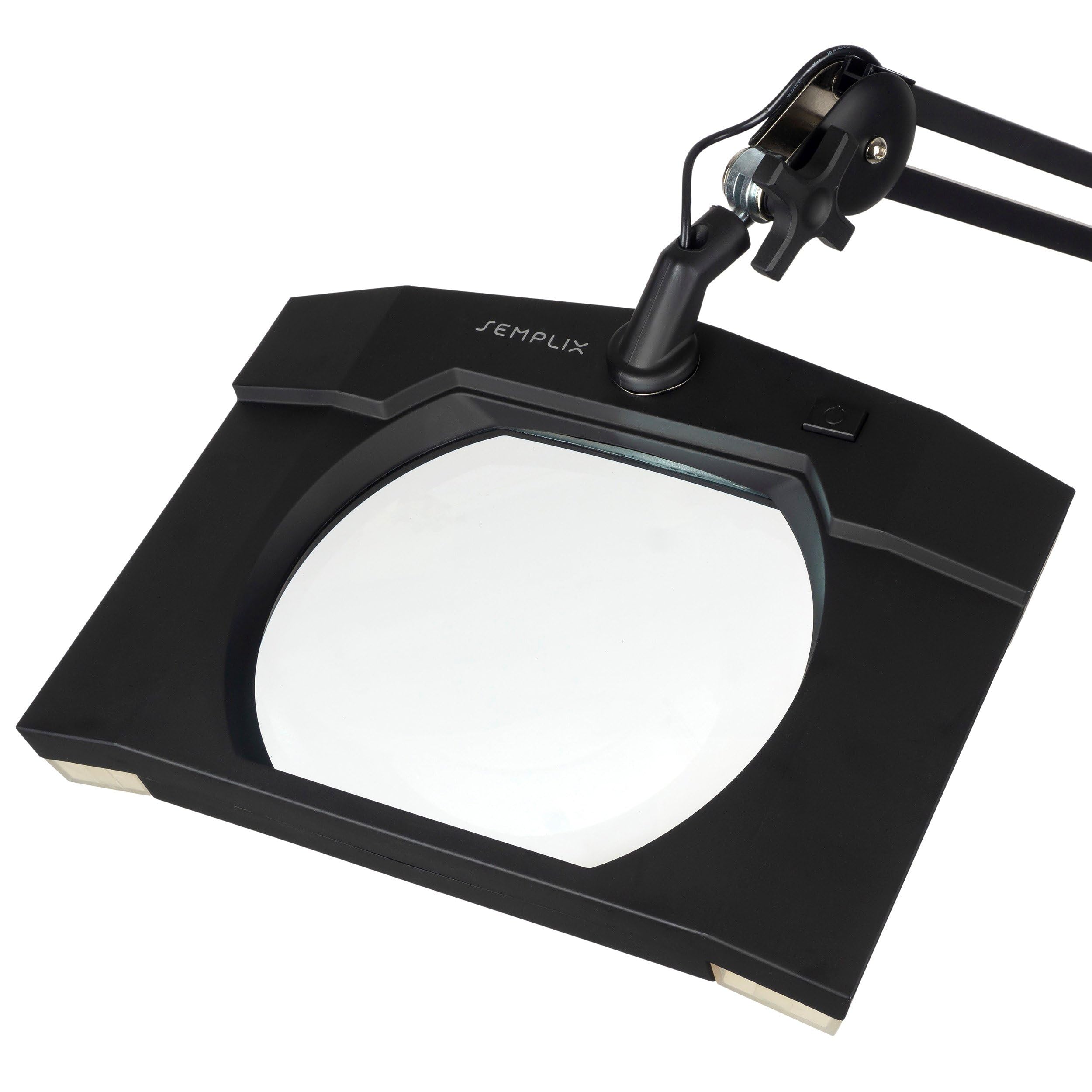 Semplix LED Lupenlampe 3D ESD schwarz mit 60 LEDs und Echtglaslinse | ESD-geschützte LED Lupenlampe mit Echtglaslinse, 60 LEDs, dimmbarem Tageslicht und 1,75-facher Vergrößerung.