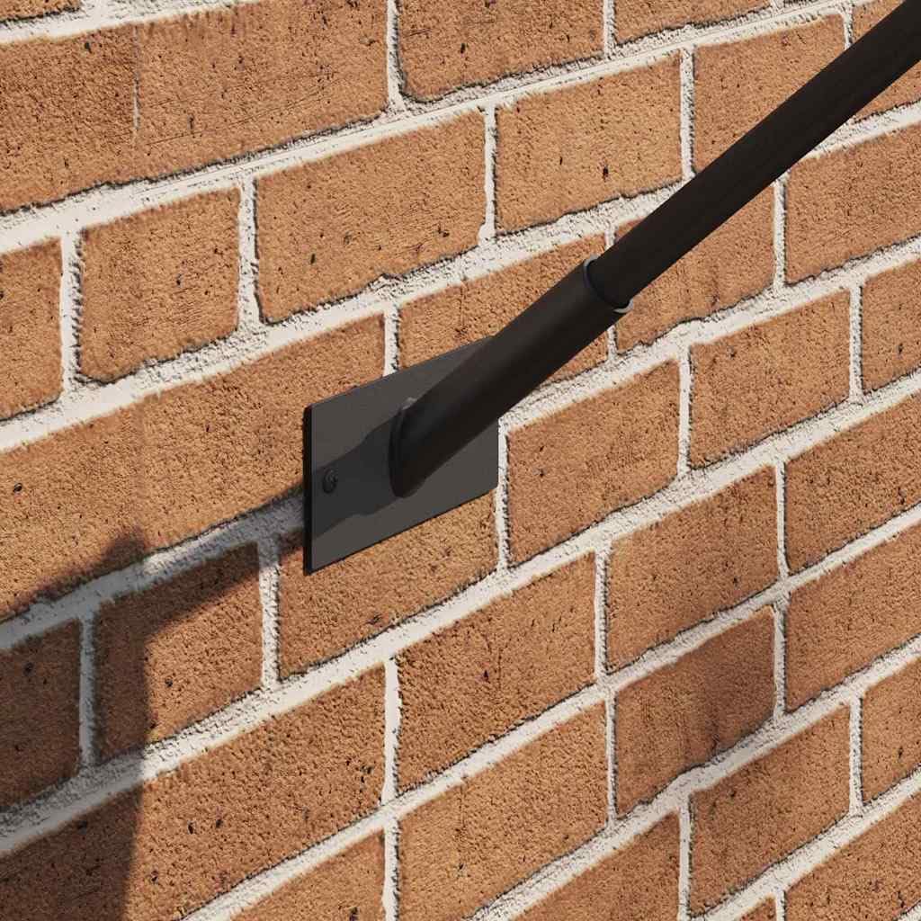 Fahnenmast Halterung aus Stahl schwarz 13 x 6 x 0,2 cm wetterfest rostfrei für Fahnenzubehör Wandhalterung Garten Balkon Terrasse Outdoor Befestigung