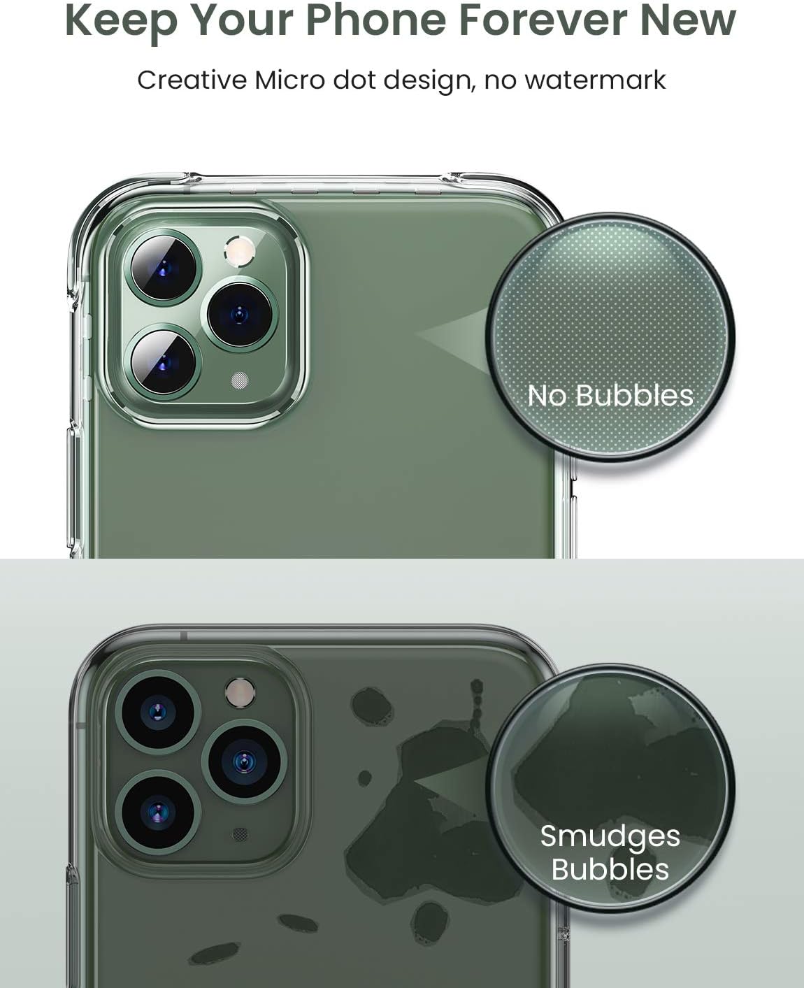 AINOPE Compatible iPhone 11 Pro Cases,Cyrstal Clear [Anti-Drop] Phone Case 11Pro [Anti Smudge][Soft TPU][Scratch-Resistant] Screen and Camera Protection iPhone 11 Pro Cover 5.8in (2019)