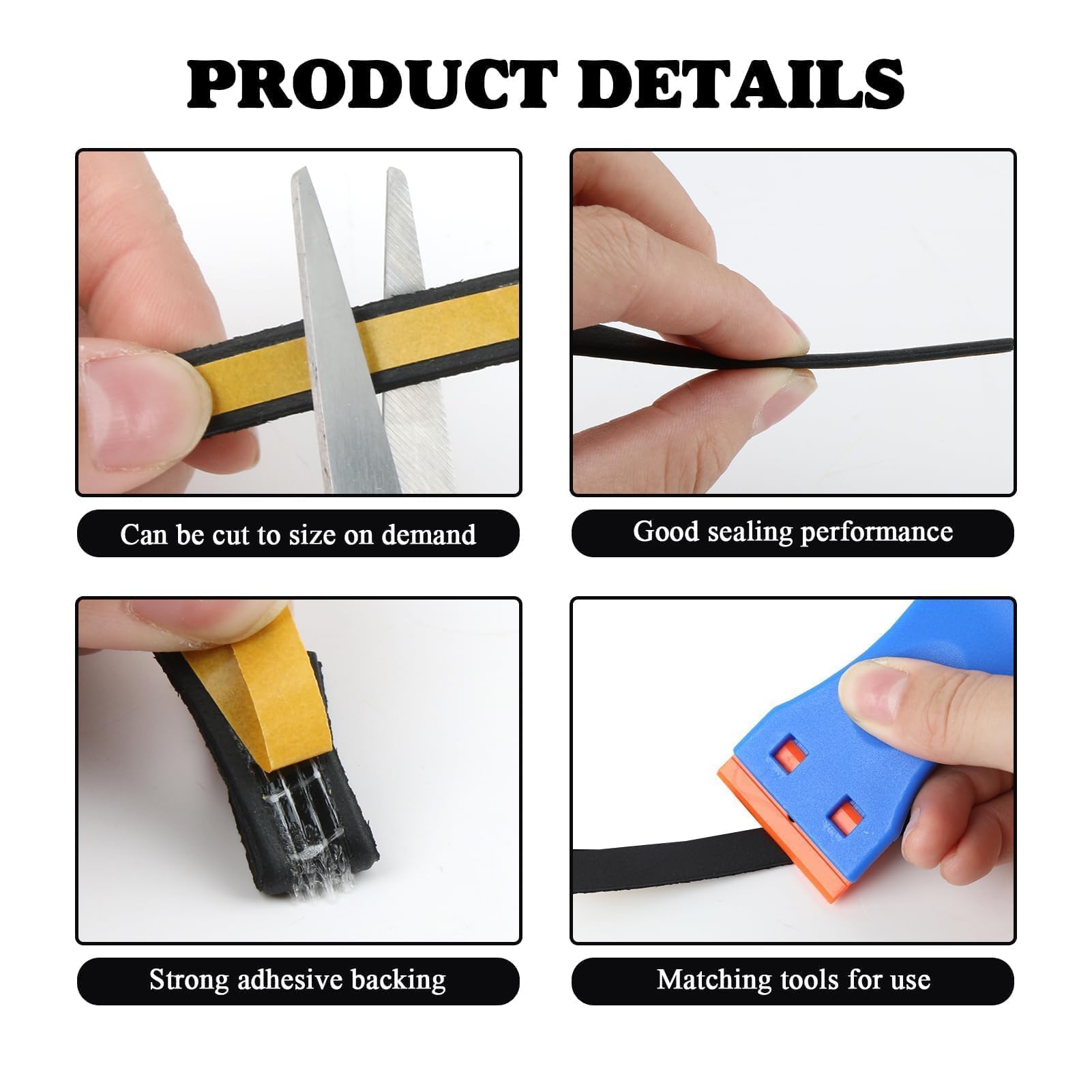 Nastro Sigillante Per Piano Cottura - 5m, 3x10mm, Resistente Fino A 120°C, Con Raschietto - Foto 6