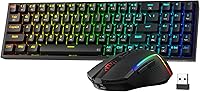 Vista 10 de Redragon S142 Combo de teclado y mouse inalámbricos para juegos, teclado de membrana RGB K515 PRO de 98 teclas y mouse inalámbrico de 4800 DPI