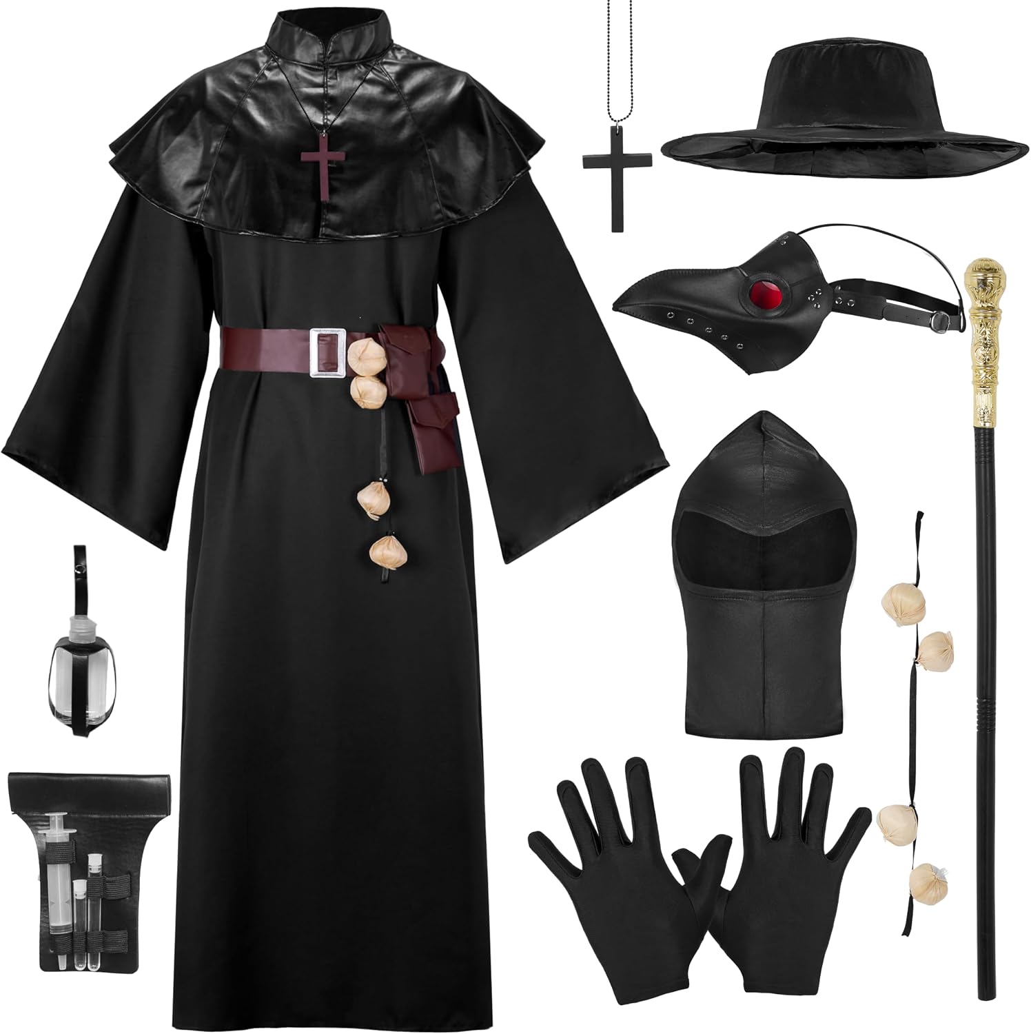 Spooktacular Creations Halloween Men Plague Doctor Costume Set, Adult Plague Doctor Accessories Costume for Halloween Cosplay