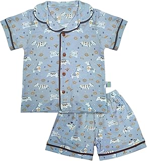 طقم بيجامة للبنات مكون من 2 قطعة من قميص نصف كم وشورت بطبعة حيوانات من بيبي شورا (عبوة من 1 قطعة)