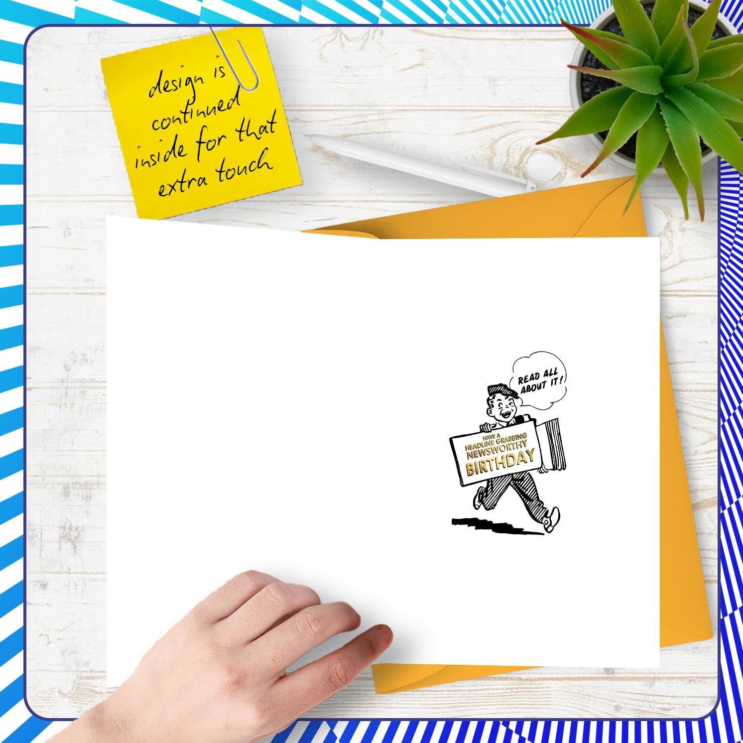 Gold 22nd Birthday Card for Men Women - Black & Golden Newspaper Born in 2003 - Happy 22 Birthday Cards for Friend Granddaughter Uncle Cousin Sister Niece, 5x7 Inch Bday Greeting Cards