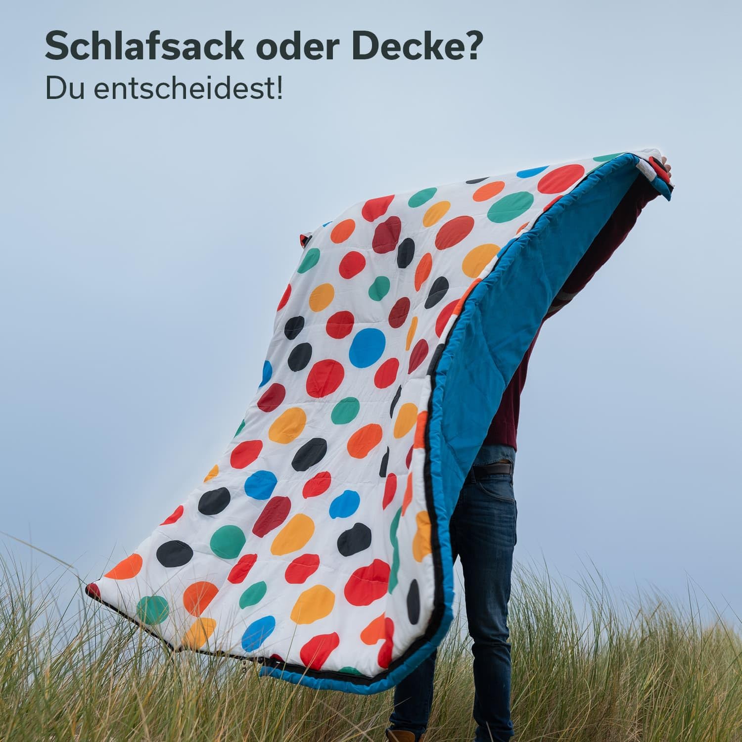 Skandika Sac de Couchage Sovro | Sac de Couchage rectangulaire pour Adultes, 3 Saisons, utilisable comme Sac de Couchage Double, Sacs de Couchage de Camping avec Oreiller