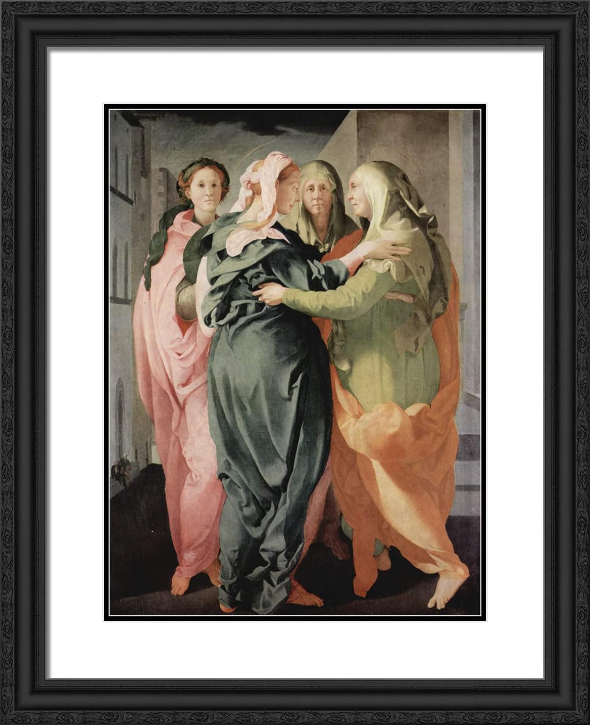 ArtDirect Pontormo, Jacopo 20x24 Gold Ornate Framed Art Print with Double Matting Titled: Visitation lll