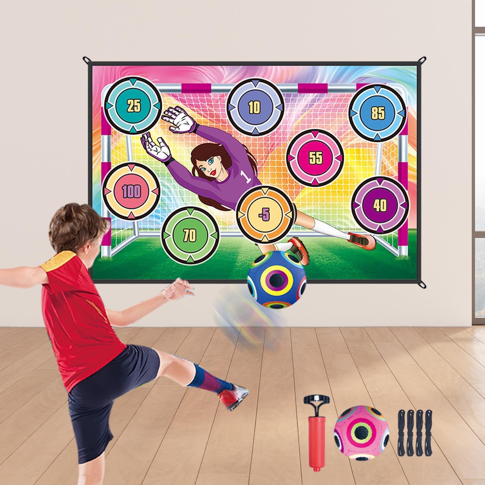 Juego de Fútbol con Balón para Practicar La Puntería Y Diana. Ideal para Fiestas Infantiles en La Playa O Acampadas, Style C, tal como se describe