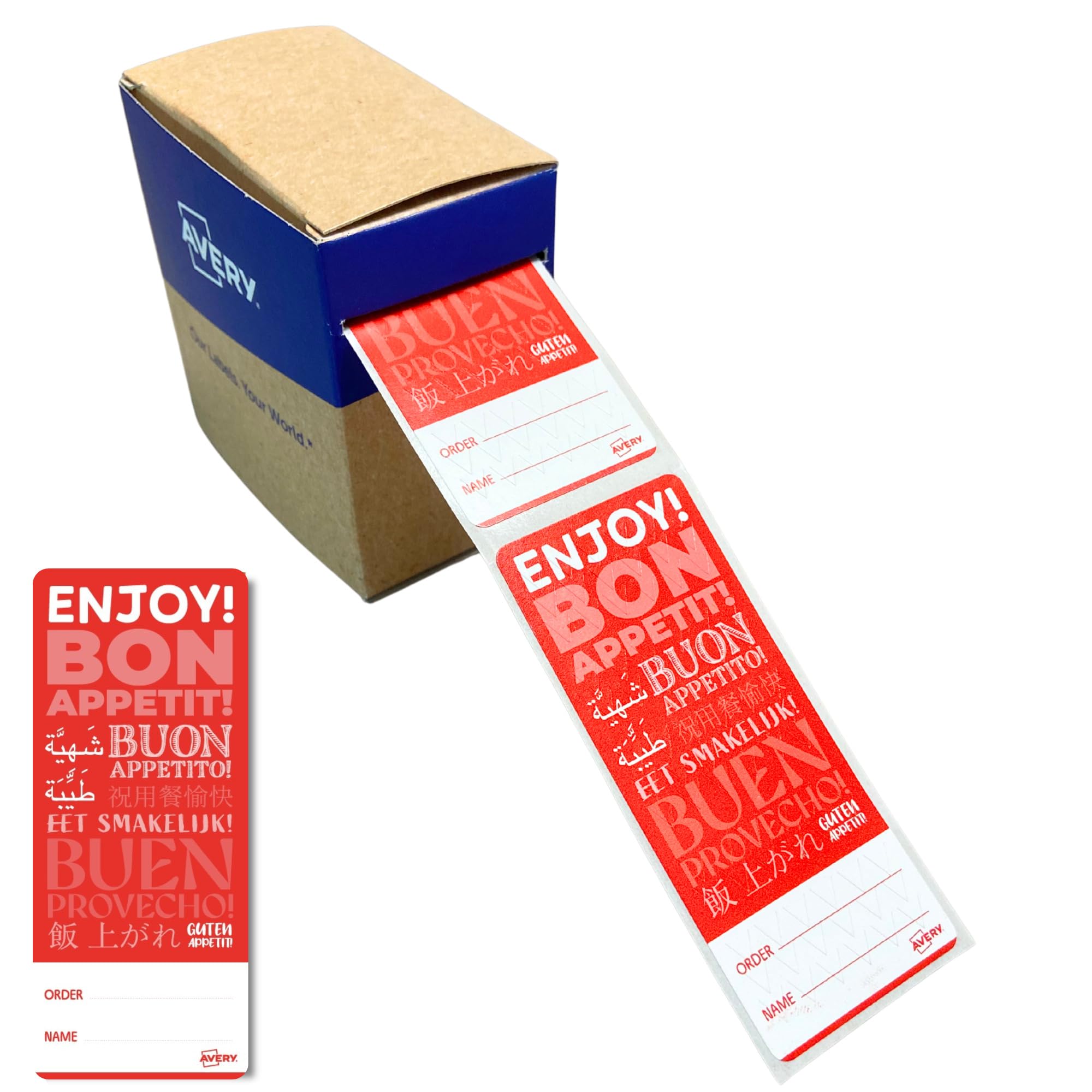 Avery Zweckform Roll of 250 Sealing Labels for Meal Deliveries, 40x95mm, FTSEALR-250