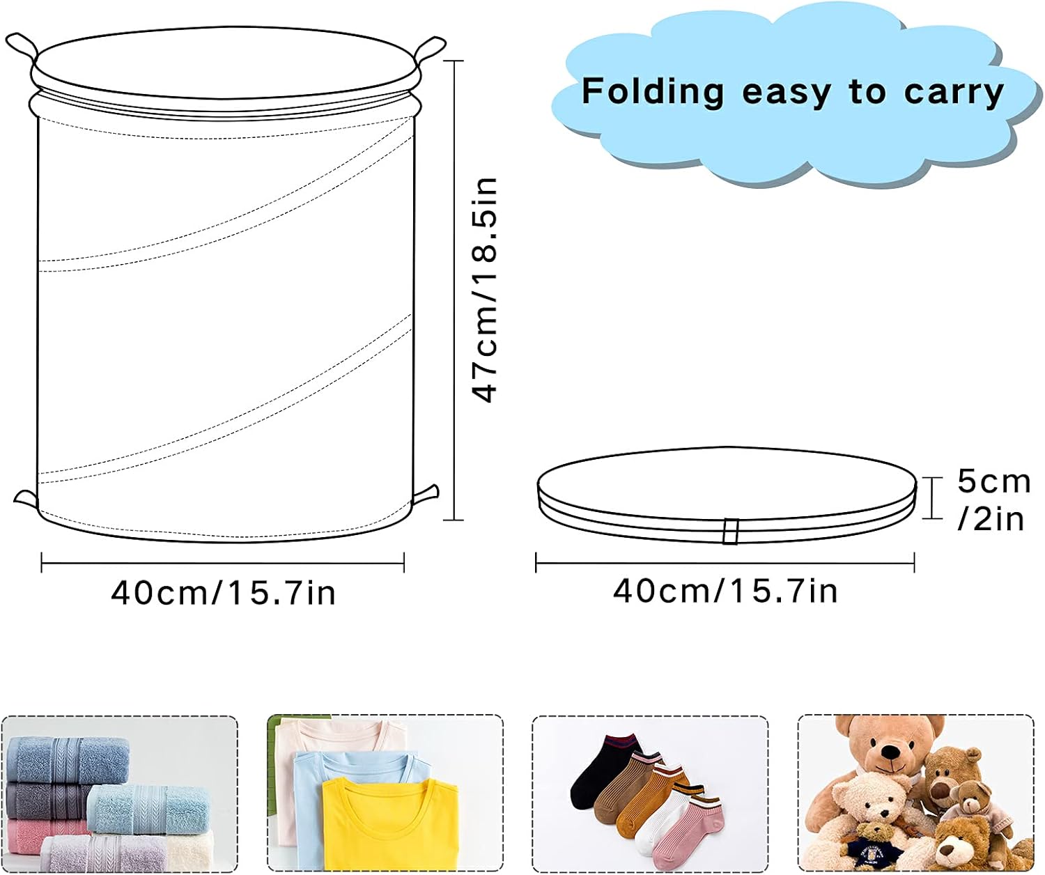 ALAZA 50 L Pop-up Laundry Hamper, Vintage Shabby Chic Pink Rose Floral Freestanding Collapsible Large Clothes Basket for Clothes Toys