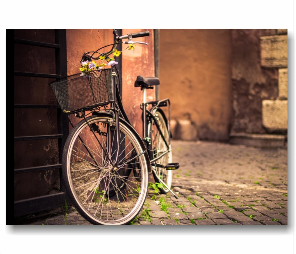 Quadri L&C ITALIA Bici Vintage Retro 3 - Quadro Moderno Bicicletta 70 x 50 per Soggiorno Camera da Letto Ragazza Cucina Stampa su Tela da Parete