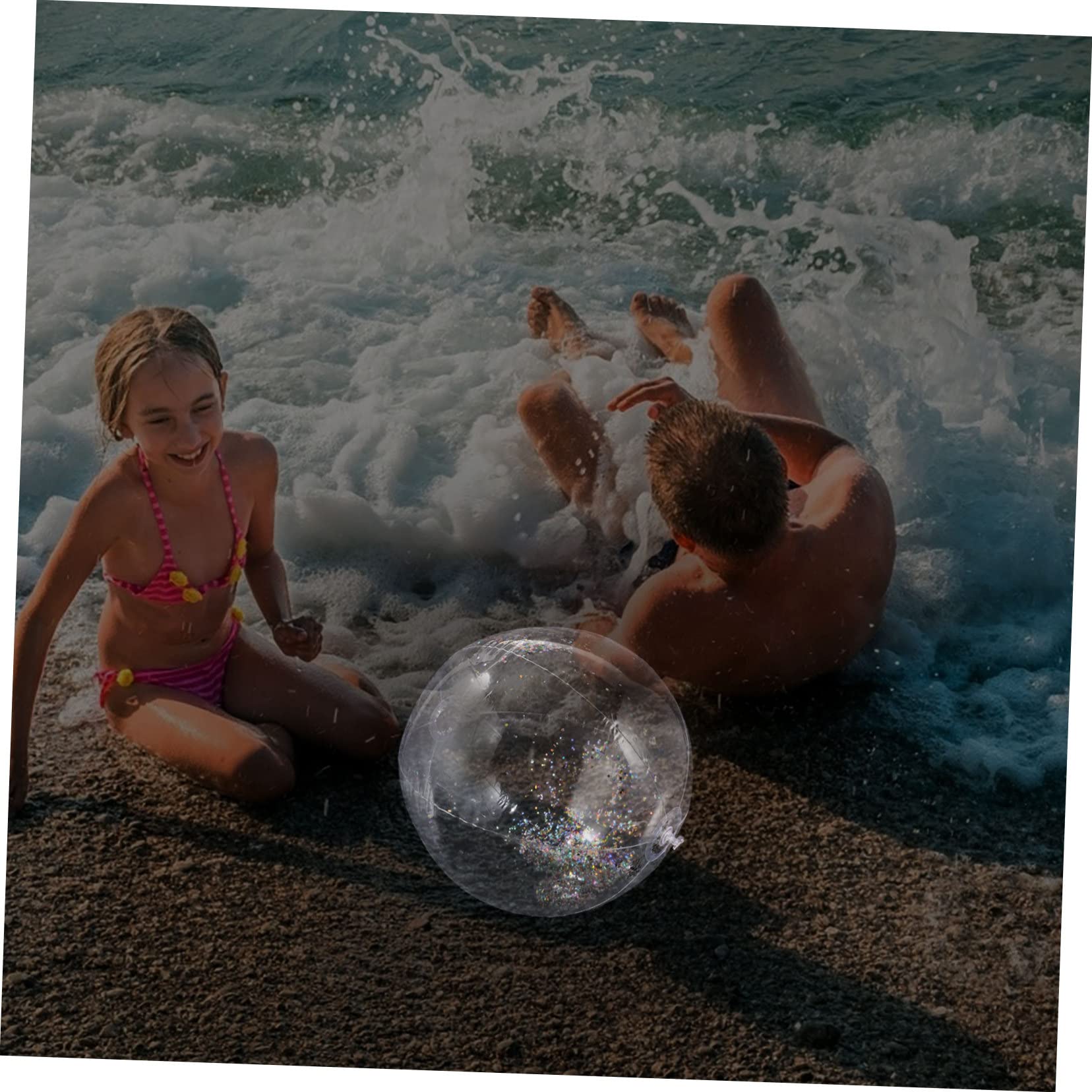 UPKOCH 1 Set Glitter Inflatable Beach Ball Sequin Pool Party for Adults for Summer Fun Easy to Inflate for Garden Birthday Celebrations