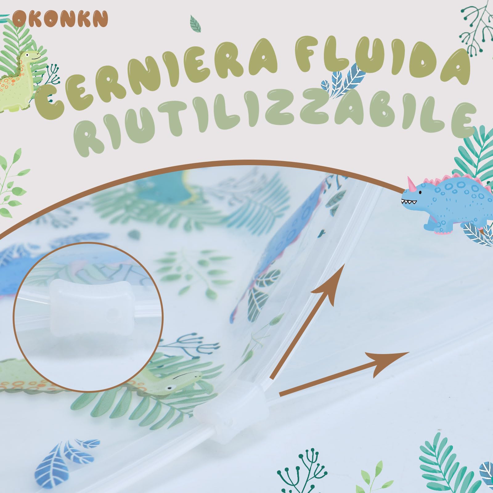 OKONKN 15 bustine corredino neonato ospedale (10 Grandi e 5 Piccole)-Sacchetti Cambio Neonato Ospedale Riutilizzabili per Asilo e Viaggi - Idea Regalo per Future Mamme (Dinosauro/Flamingo)