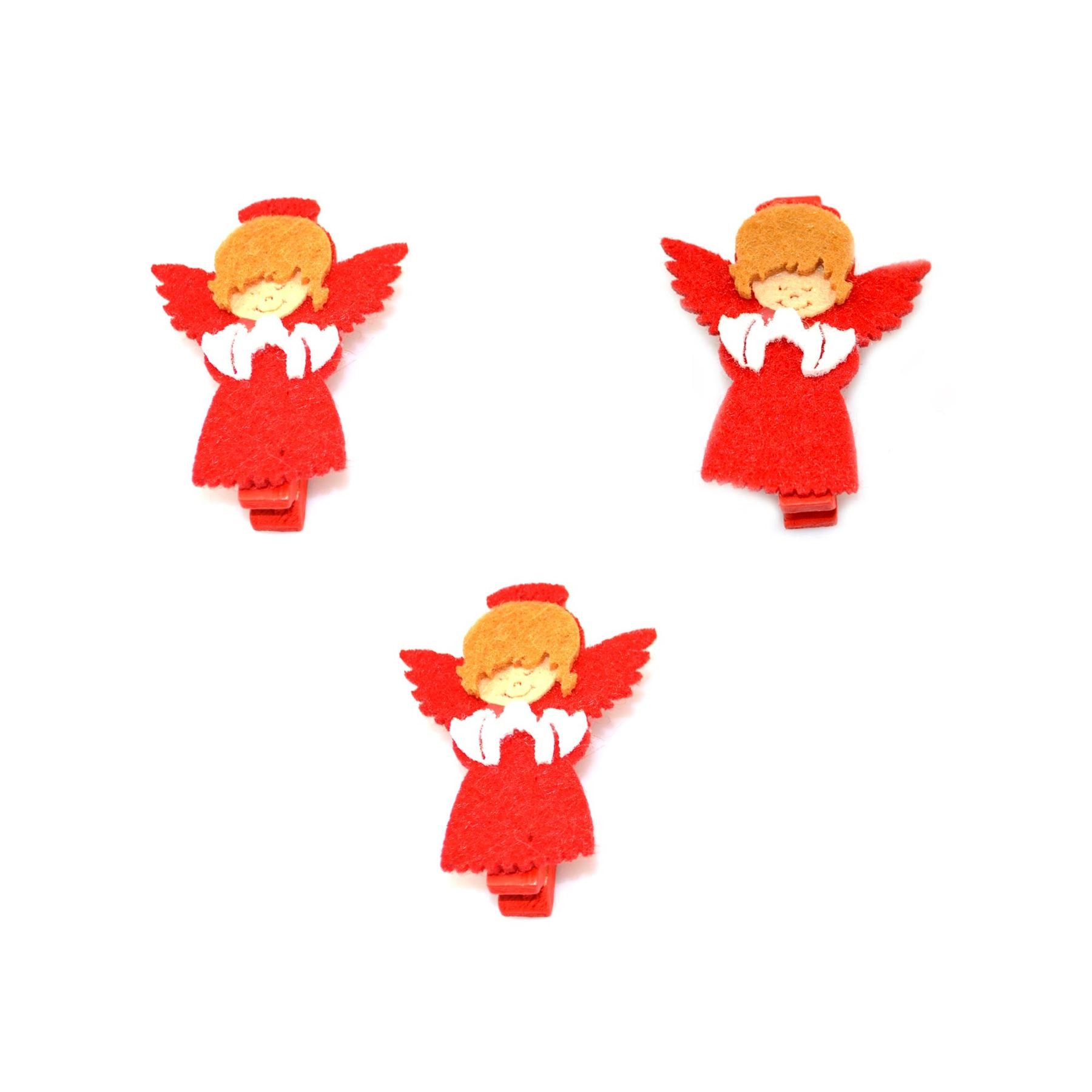 Shatchi Christmas Decorations - Wooden Peg Clips - Multi