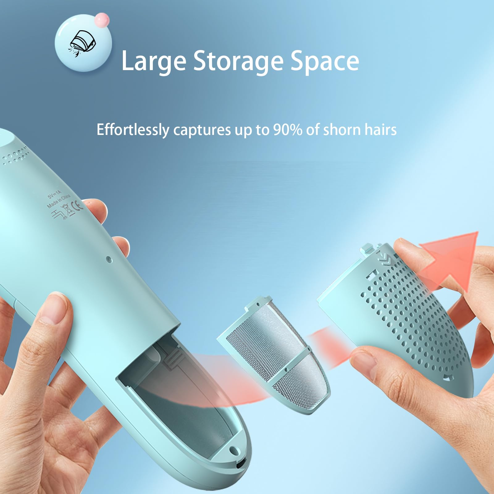 Cortadora de pelo al vacío para niños y hombres, kit de corte de pelo eléctrico con doble potencia de motor, recortador de pelo profesional inalámbrico, IPX7 impermeable y recargable 2