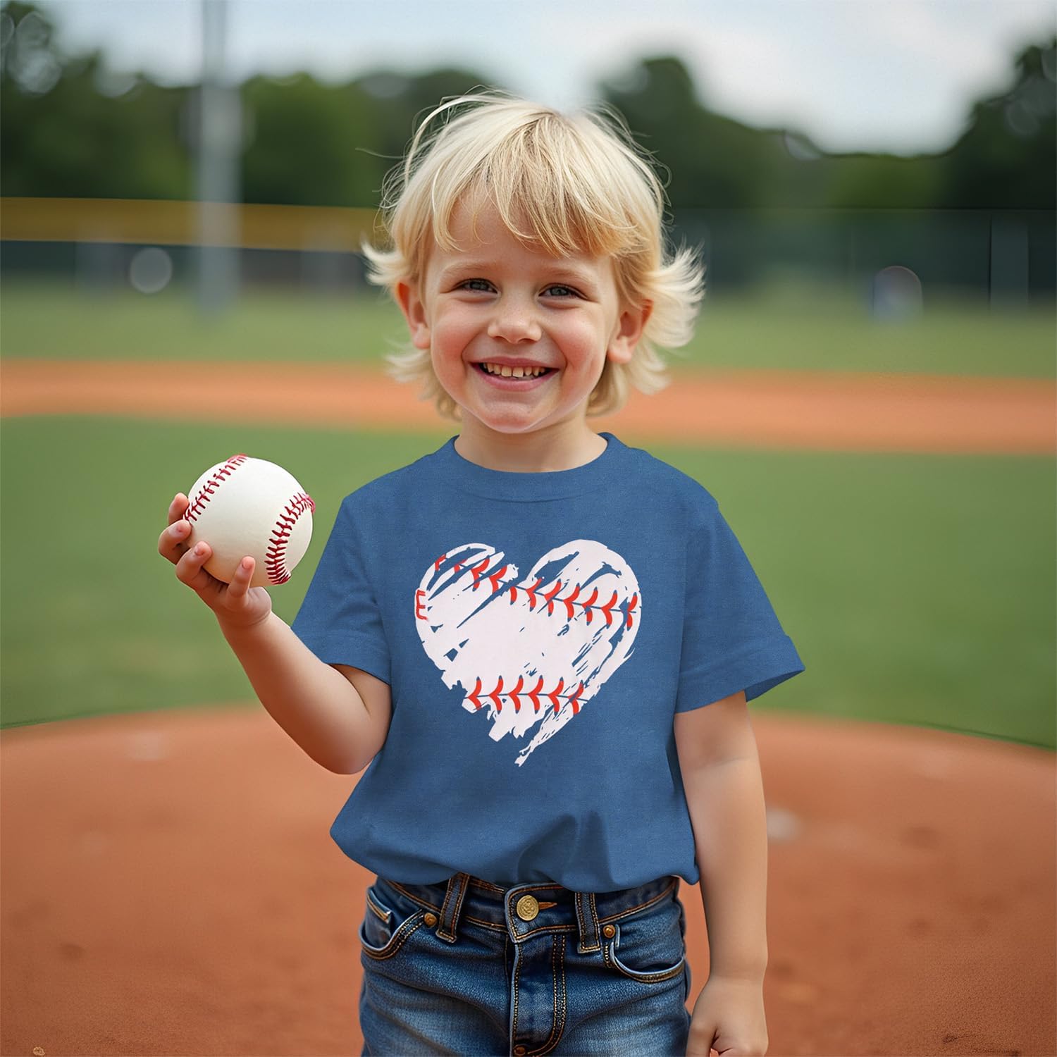 SOFEON Baseball Shirt for Toddler Boy Girl Funny Graphic Baseball Lover T-Shirt Game Day Shirts Summer Short Sleeve Tee Tops - Image 3