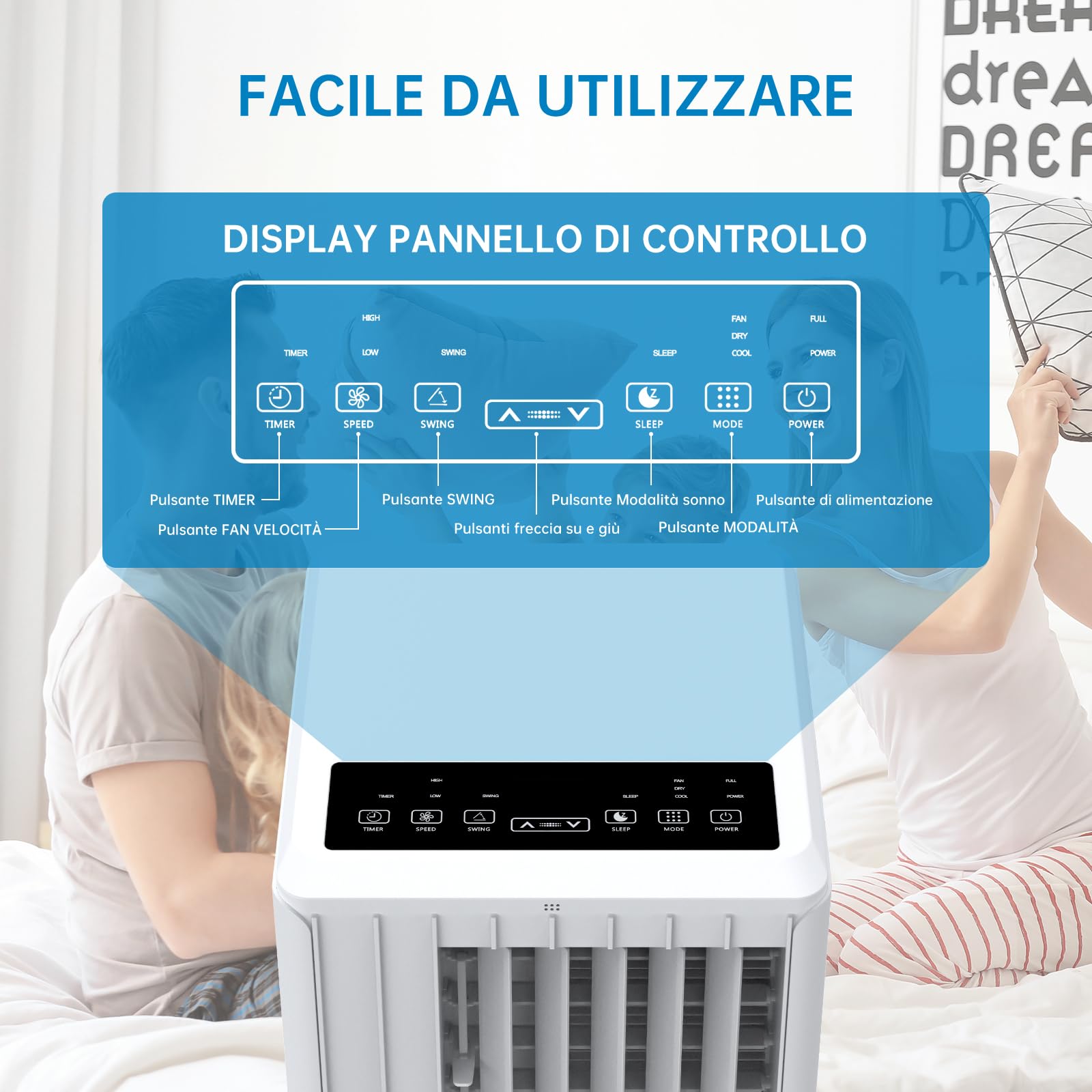 Garvee Climatiseur Mobile 9000 BTU, Climatiseur Portable 3-en-1 Refroidissement/Ventilation/Déshumidification, Silencieux 51-65 dB, R290, Classe A, Kit Fenêtre et Télécommande (A030A)