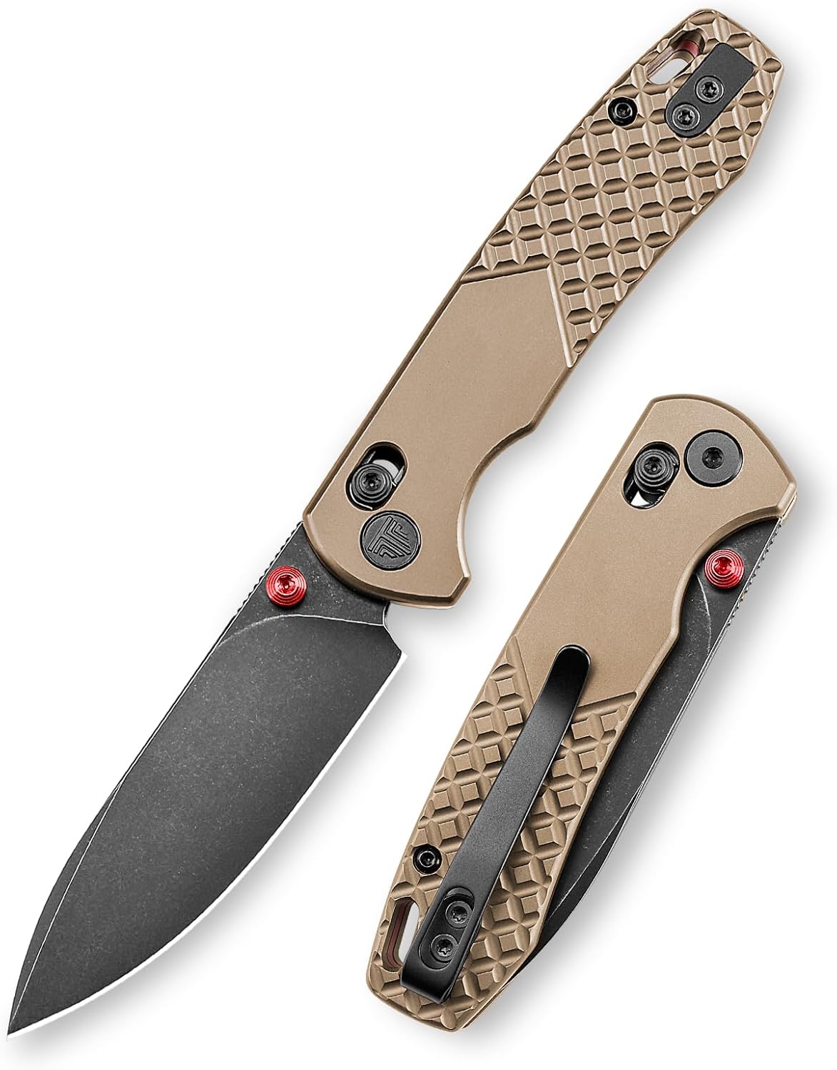 TRIVISA Pocket Knife, 3'' M390 Blade Folding Knife for Men Women, Titanium Handle Folding Pocket Knives with Clip, Crossbar Lock Thumb Studs Opener, EDC Knife for Camping, Outdoor, Hiking, Dragonfly-Z