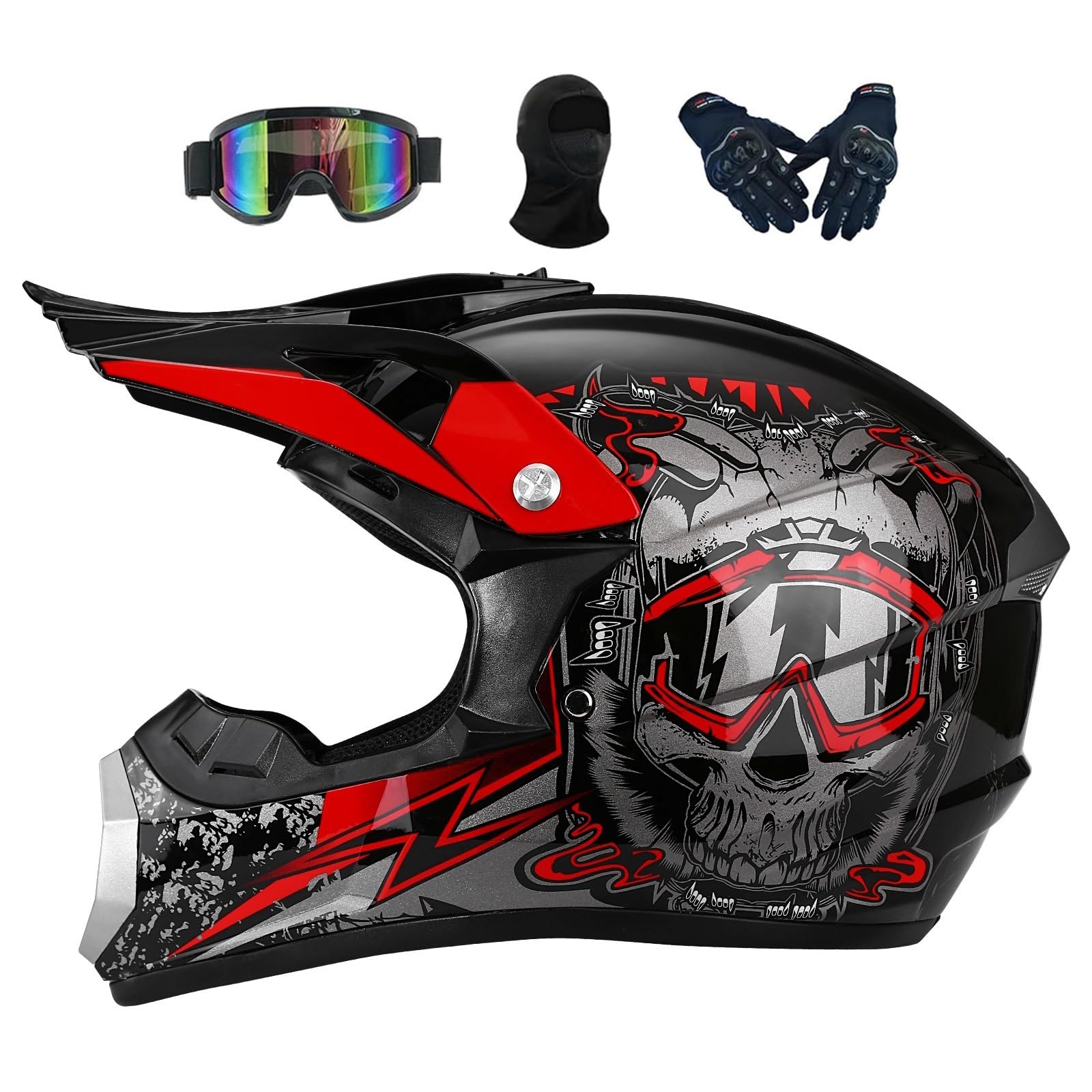 Casque Moto Cross Enfant, Motocross Cycliste pour Garçon Et Fille 6-15 Ans, Homme VTT Integral, Femme pour Enfants, Scooter De Ski