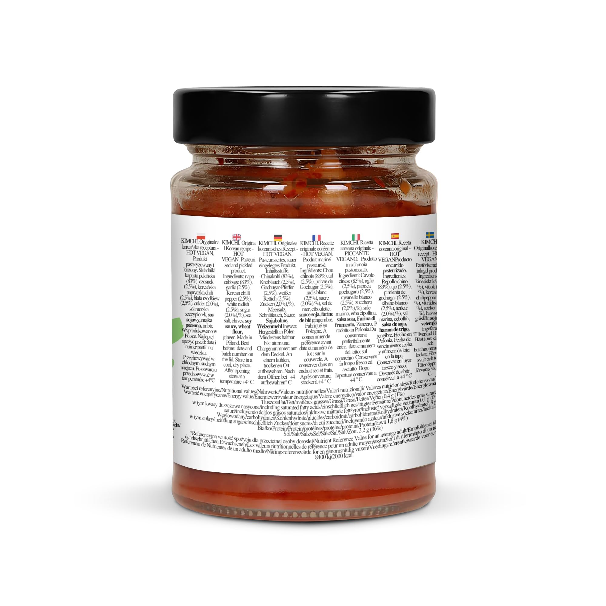 Bakoki Premium 매운 김치 Hot‑Kimchi VEGAN Gochugaru kimchi coreano picante repollo napa fermentado tradicional probiótico umami 2 x 300 g