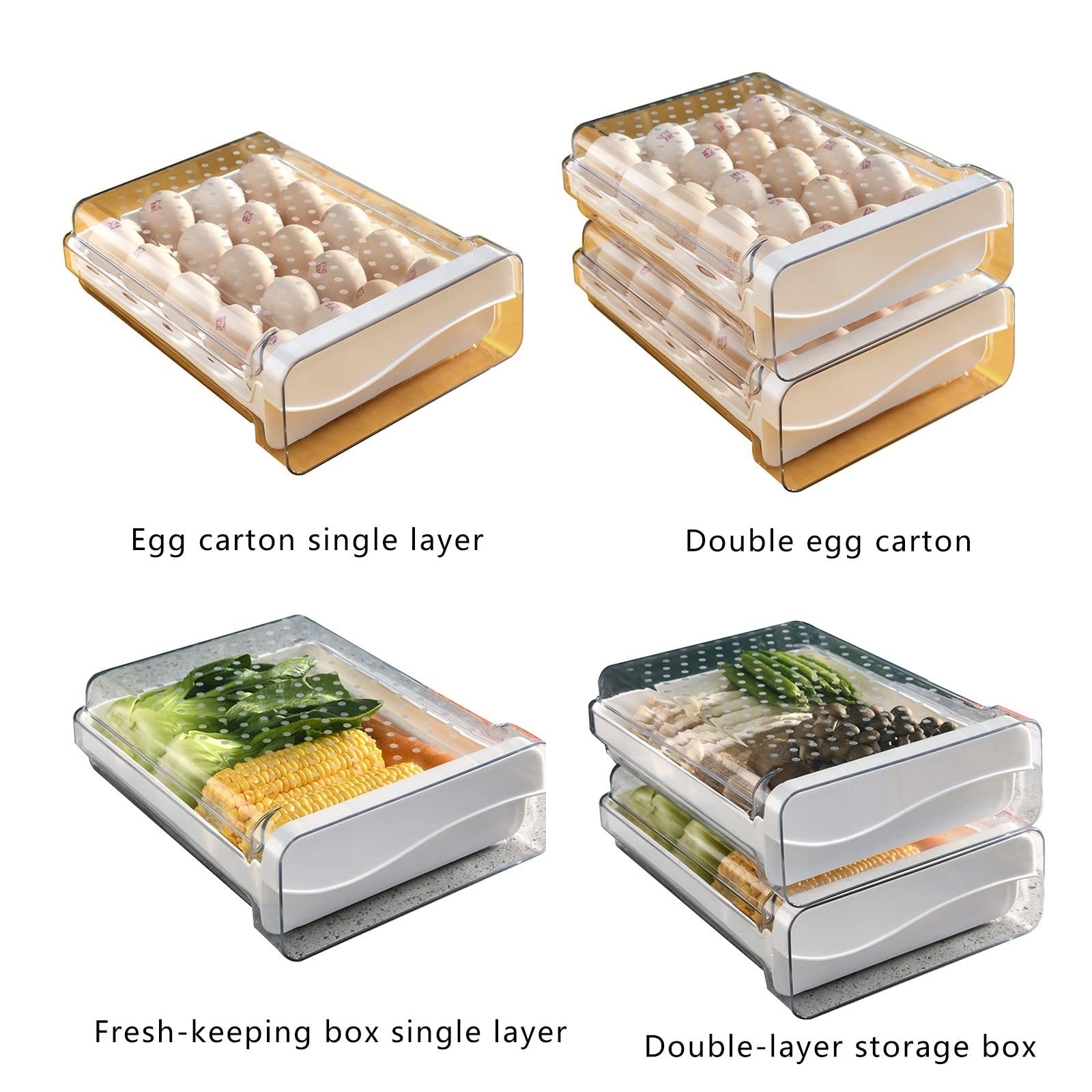 Bac à Oeufs pour réfrigérateur Conteneur de Stockage d'oeufs Organisateur d'oeufs Tiroir Organisateur spécial Plateau Porte-boîte Frais Plateau Fournitures de Cuisine