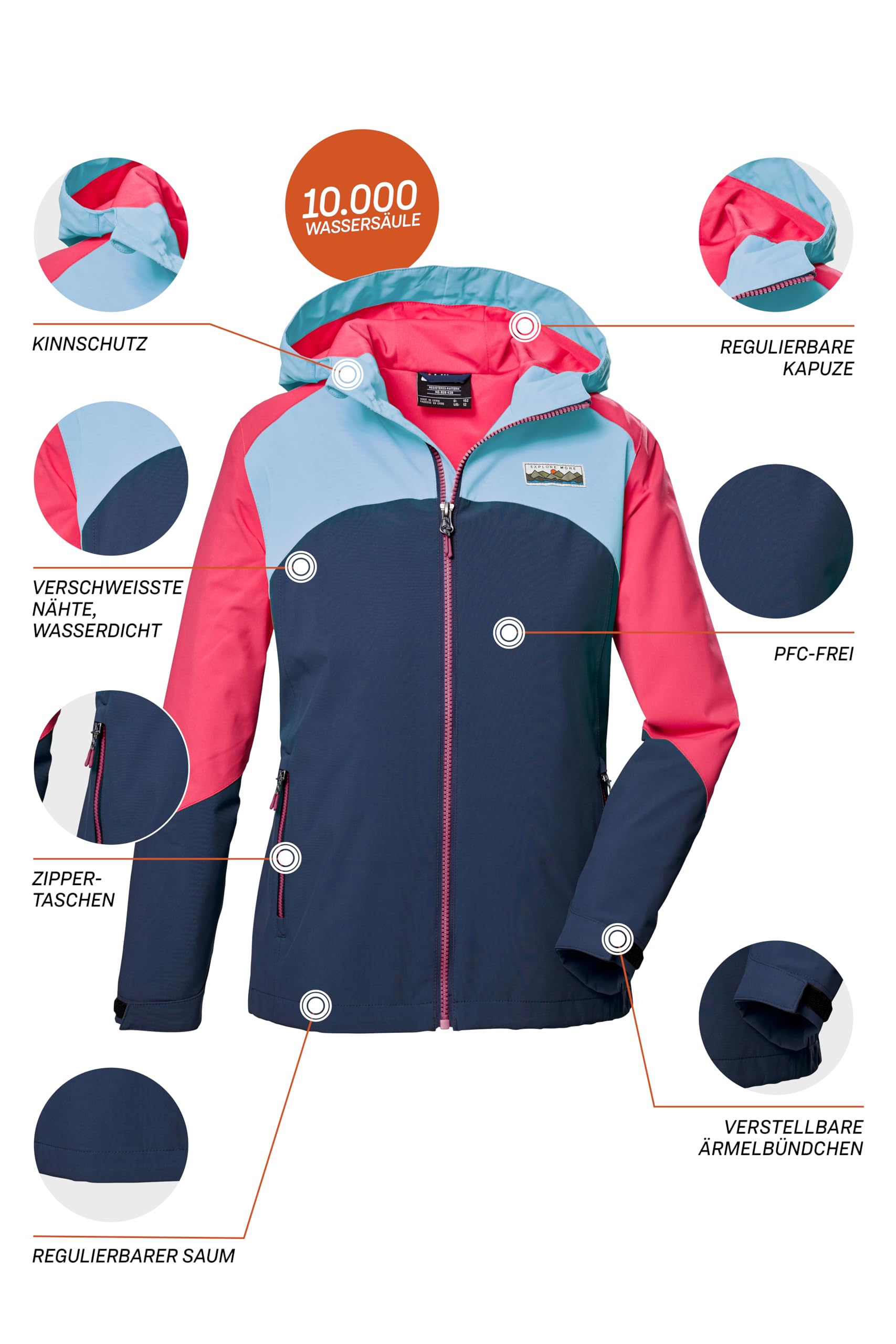 Killtec Kos 335 Grls Jckt Giacca funzionale/giacca outdoor con cappuccio Girl´s