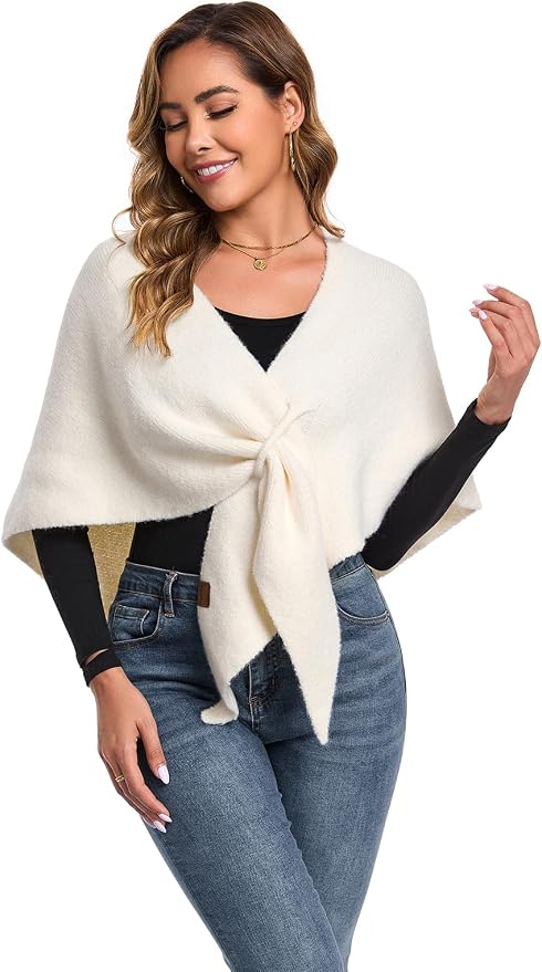 Pashmina para mujer tejido suave y cálido miniatura 2