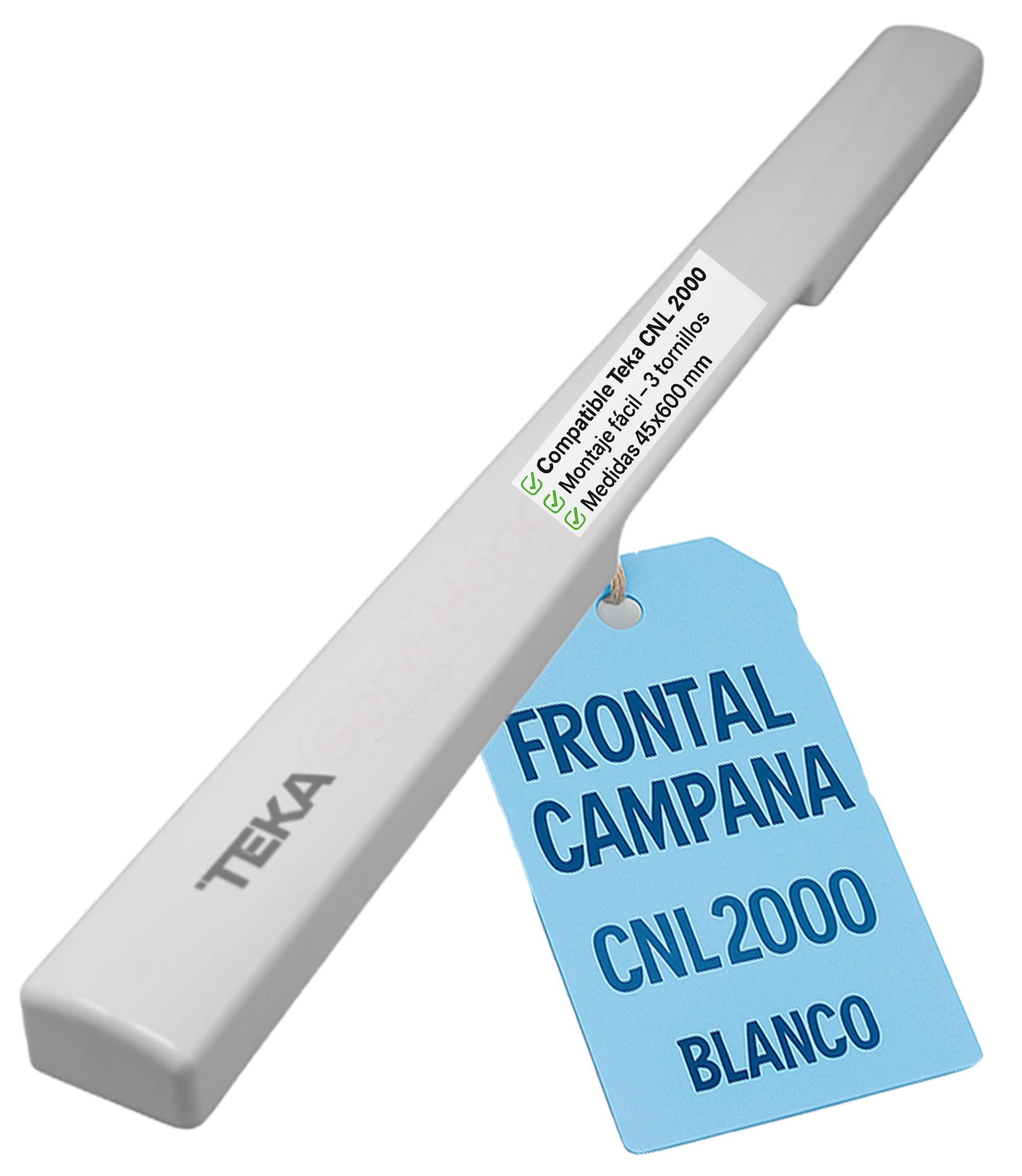 RECAMBIOS DREYMA Frontal Campana Extractora Compatible con Teka CNL 2000 CNL 1000 Blanco 45x600 mm Repuesto Original Sustitución Directa Ref. 61801188 Ajuste Milimétrico Pieza Técnica