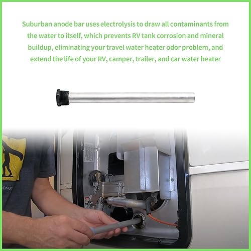 Miniatura 5 de Paquete de 5 varillas de ánodo para calentador de agua RV y varita de descarga, varilla de magnesio con rosca NPT de 9.25 pulgadas de largo x 3/4