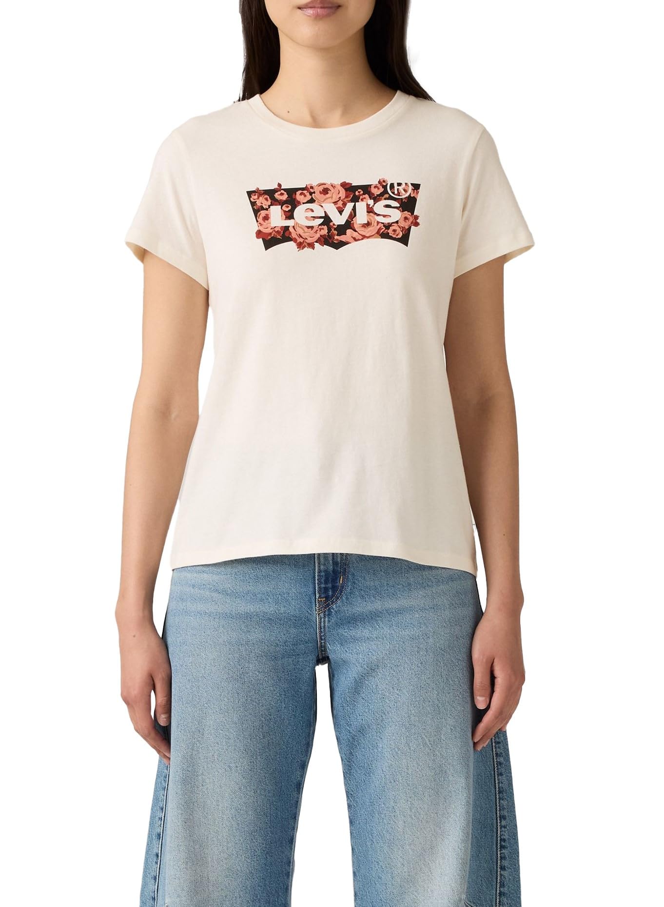 Levi's The Perfect Tee Gab Rose Bw Fill Egret G, Gab Rose Bw Fill Egr, XS