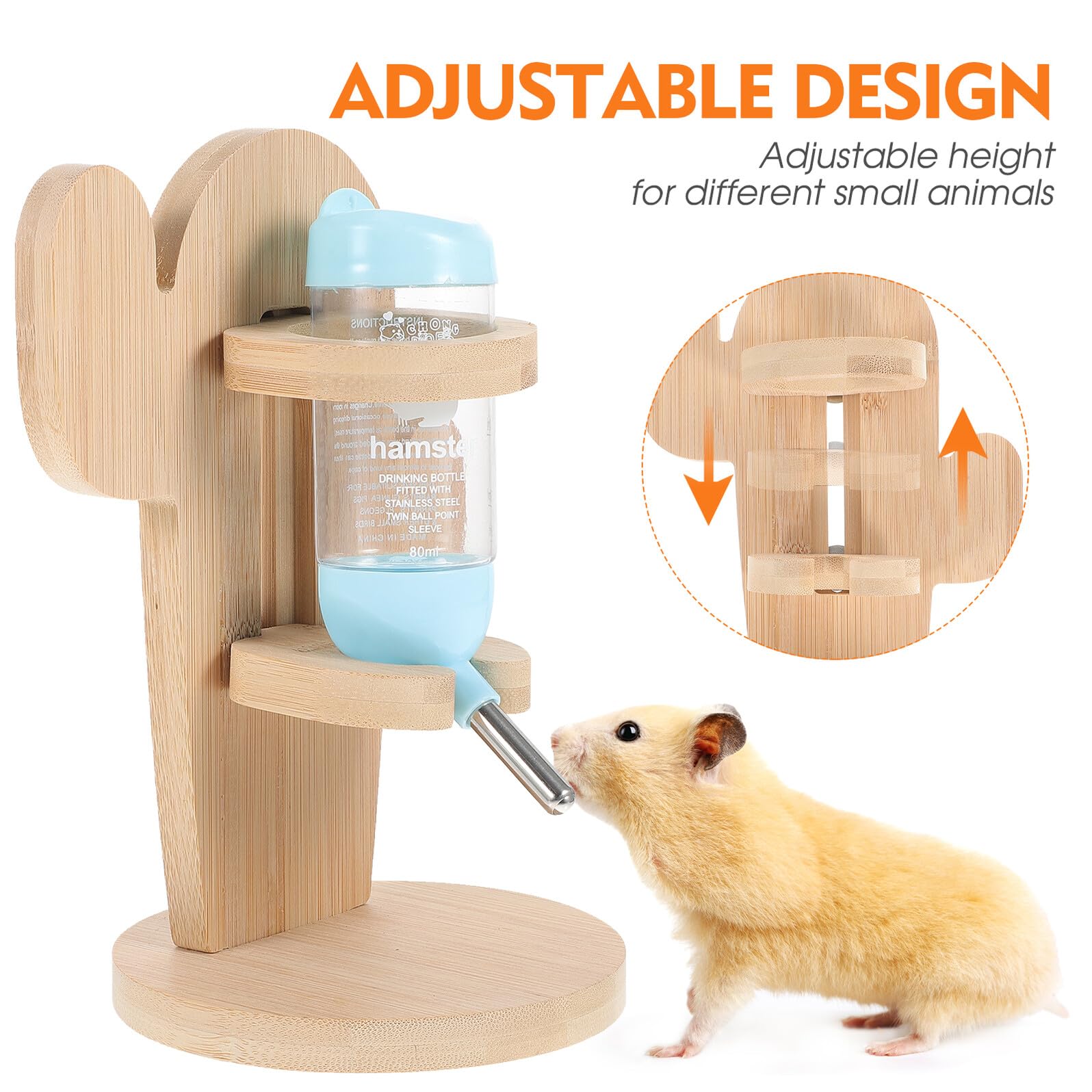 SHINEOFI Biberon pour Rongeurs Transparent Distributeur Eau Automatique pour Chinchilla et Petits Animaux avec Support Vertical Facile à Utiliser et Observer Le Niveau Couleur Aléatoire