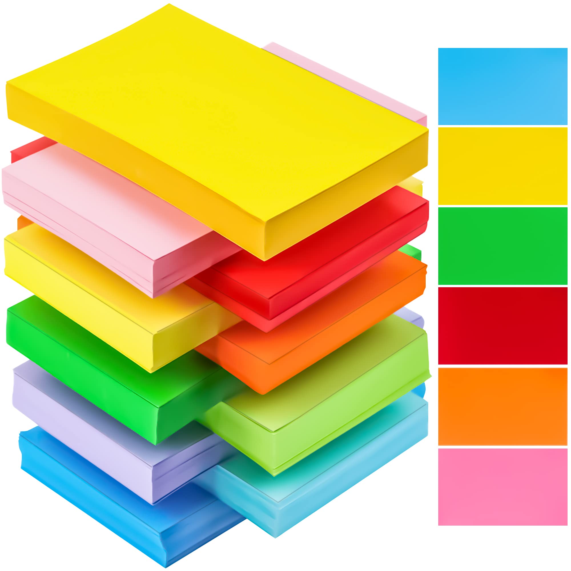 MotBach 600Pcs Blank Colored Index Cards 3x5 Inch Flash Cards, Blank Note Card Flashcards, Colorful Card Pad Index Note Books 3 x 5 Notecards for Studying School Supply College Office