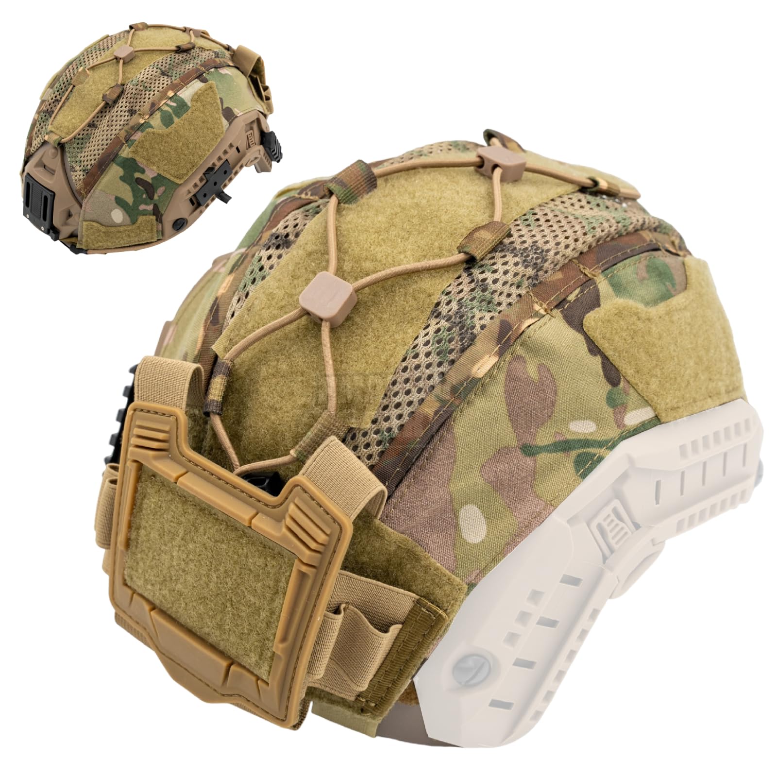 FMATAL GEAR FMA Multifunctional Tactical Helmet Cover for Maritime Helmet Paintball Hunting Shooting Gear (MC with Pocket)
