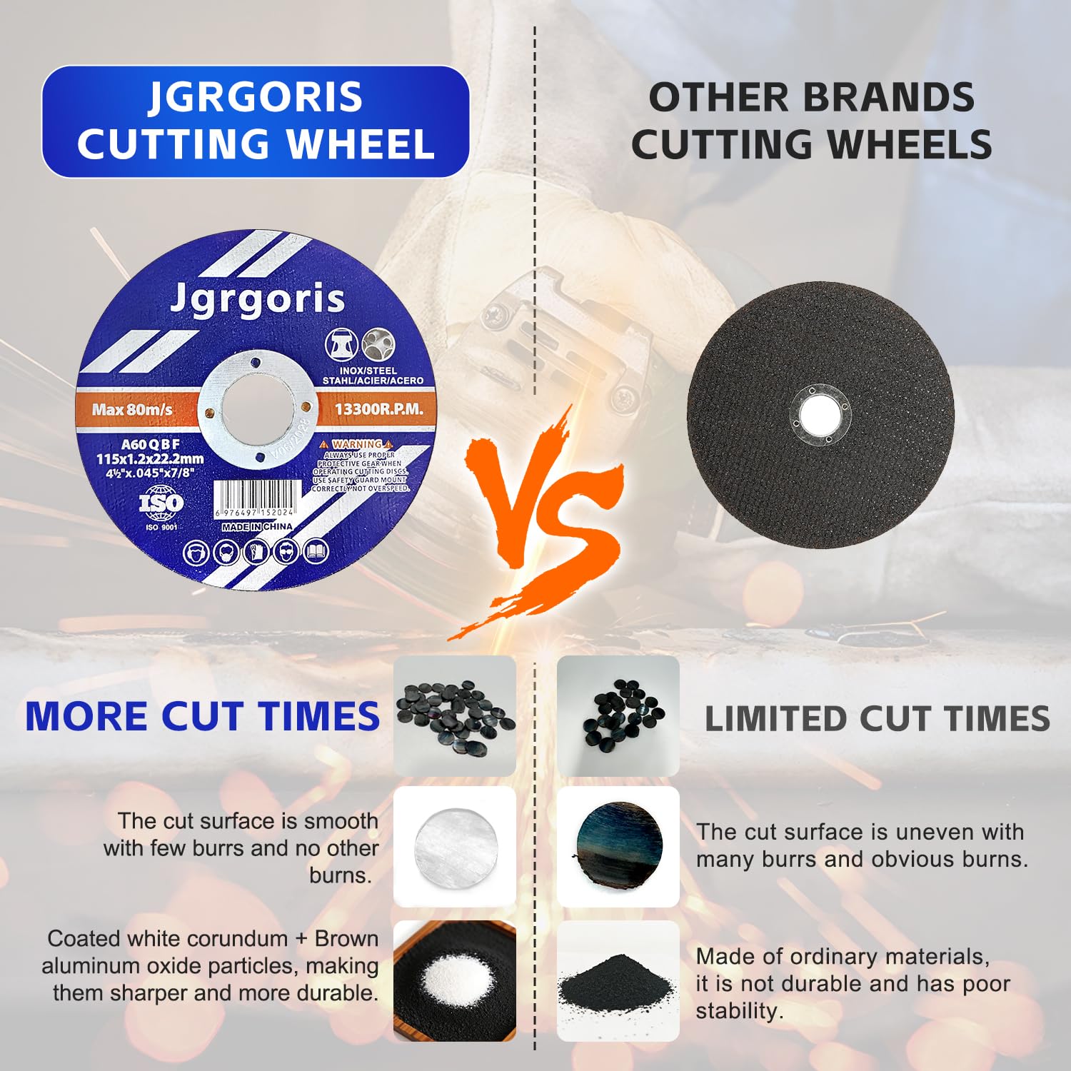 Cut-Off Wheels - 150 Pack for Angle Grinders -8