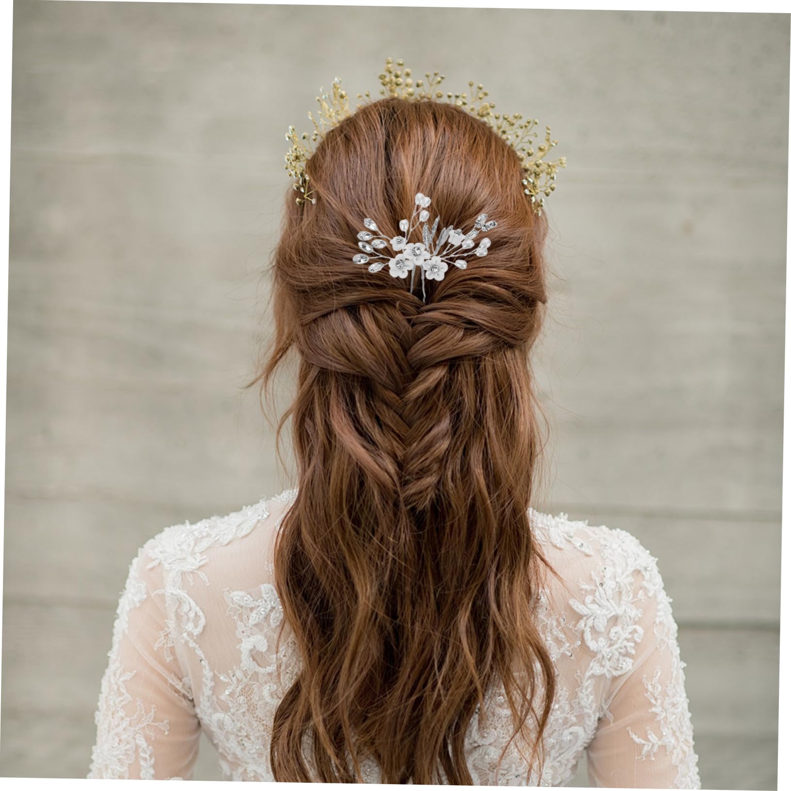 15 Teiliges Braut Haarnadeln mit U-förmigen Perlen und Strass Blumen Sichere Haarnadeln für Hochzeit Eleganter Haarschmuck für Braut und Hochzeitsfrisuren
