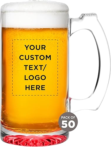 Vista 14 de Libbey - Juego de 12 tazas de cerveza Libbey, 12 onzas, cristalería para padrinos de boda, color azul En blanco – Azul