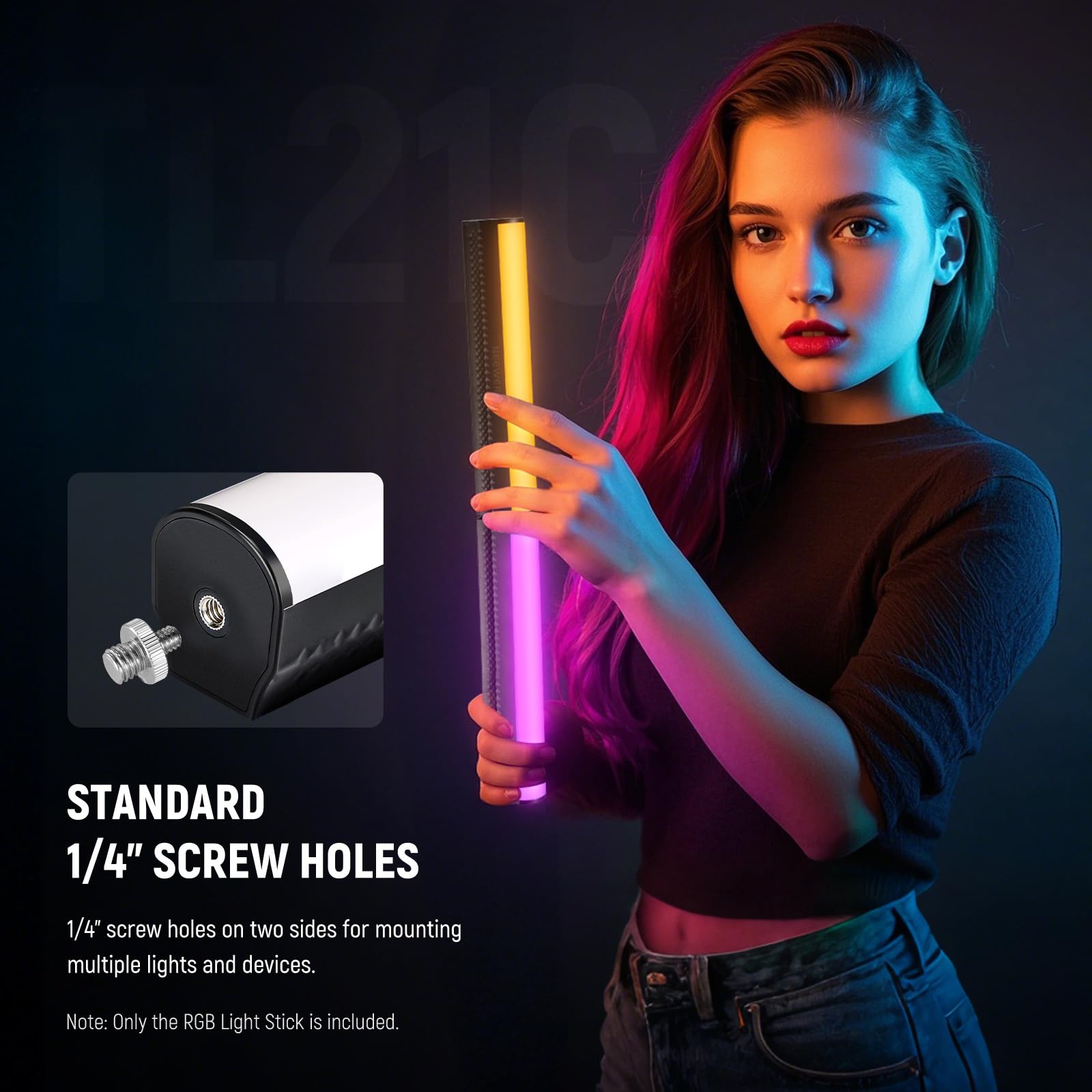 NEEWER Stick LED RGB avec Trépied de Bureau, Contrôle APP, Magnétique pour Photo Vidéo, 2500K-8500K Réglable IRC95+, Tube LED Portable 2550mAh, 17 Effets de Scène pour Vlog TikTok, TL21C