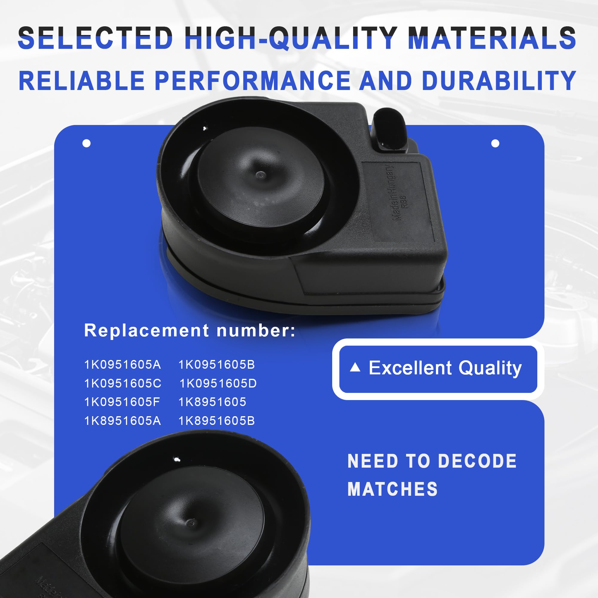 Bstfulx 1K0951605A 1K0951605B Anti Theft Alarm Siren Horn Compatible with VW Beetle Eos CC Golf Jetta Tiguan Touareg Audi A3 A4 A5 A6 A7 A8 Q3 Q5 Q7 TT Skoda Seat