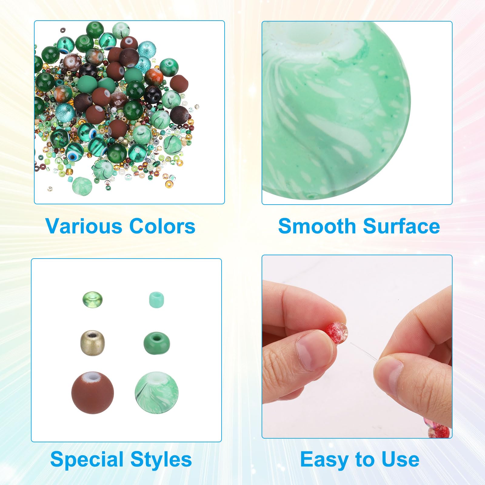 PATIKIL 2-8mm Assorted Glass Resin Beads - Image 3
