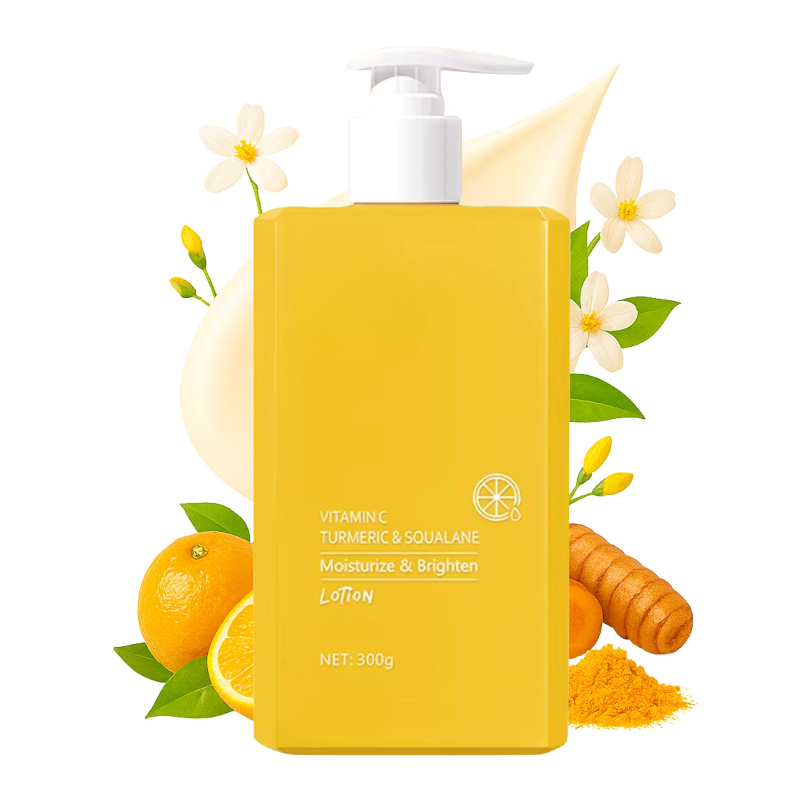 MED Vitamin C & Turmeric Brightening Body & Face Cream, Squalane, Fades Dark Spots, Age Spots & Hyperpigmentation