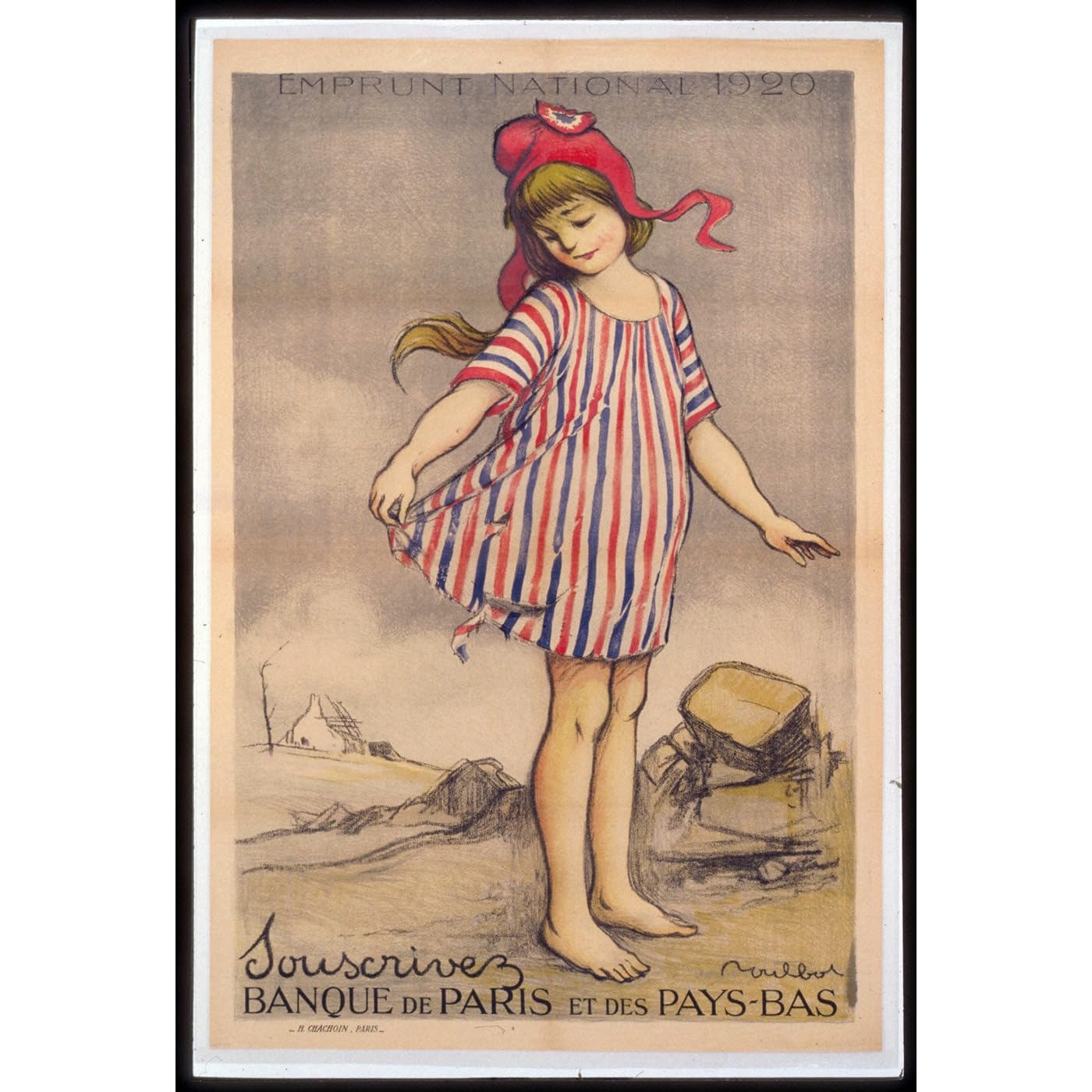 Impression giclée vintage petite fille pour salon chic et rétro - 2