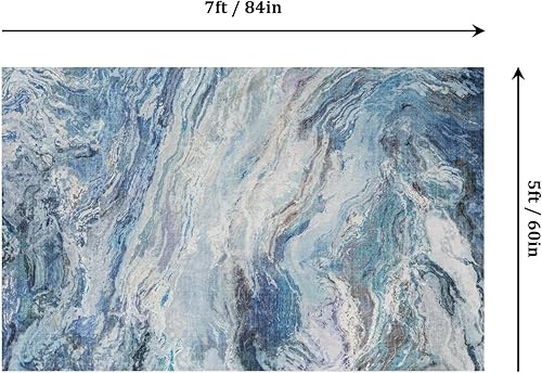 Miniatura 59 de Mountain Up - Alfombra de entrada de 3 x 5 pies, moderna alfombra de mármol lavable con parte trasera antideslizante, entrada abstracta, alfombra