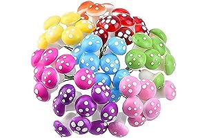 Adorable 64-Piece Fairy Garden Cake Decorations, Mini Mushrooms