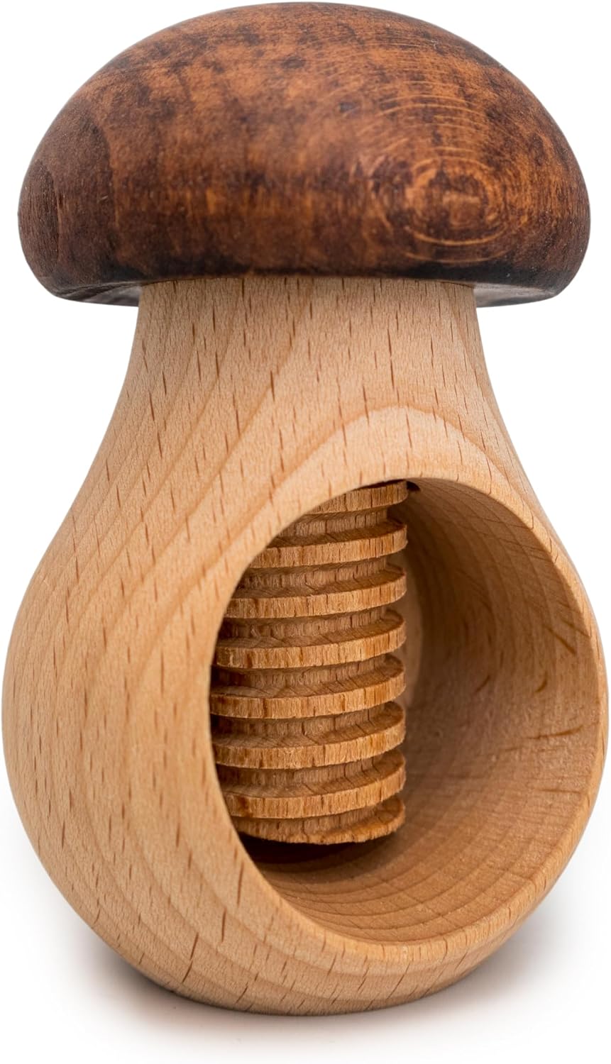 Nerthus Mushroom-Shaped Nutcracker and Screw Mechanism, Wood